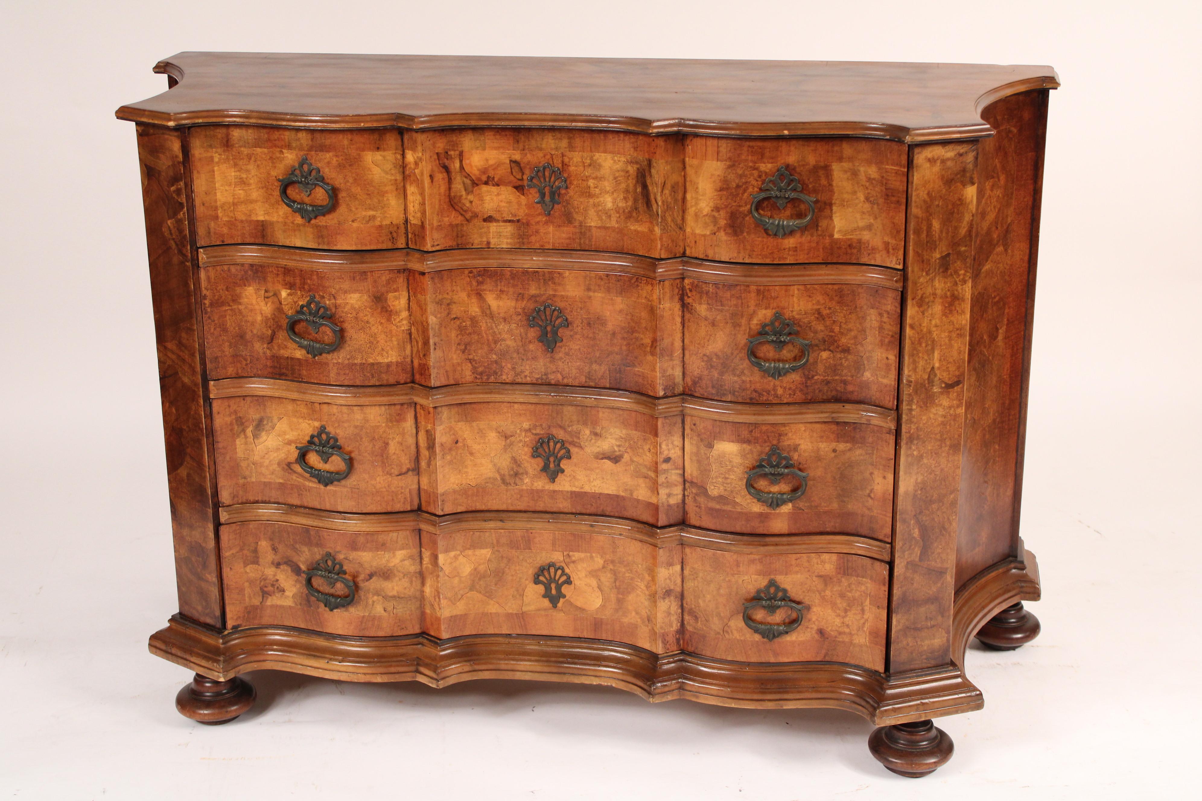 Baroque Italian Olive Wood Chest of Drawers