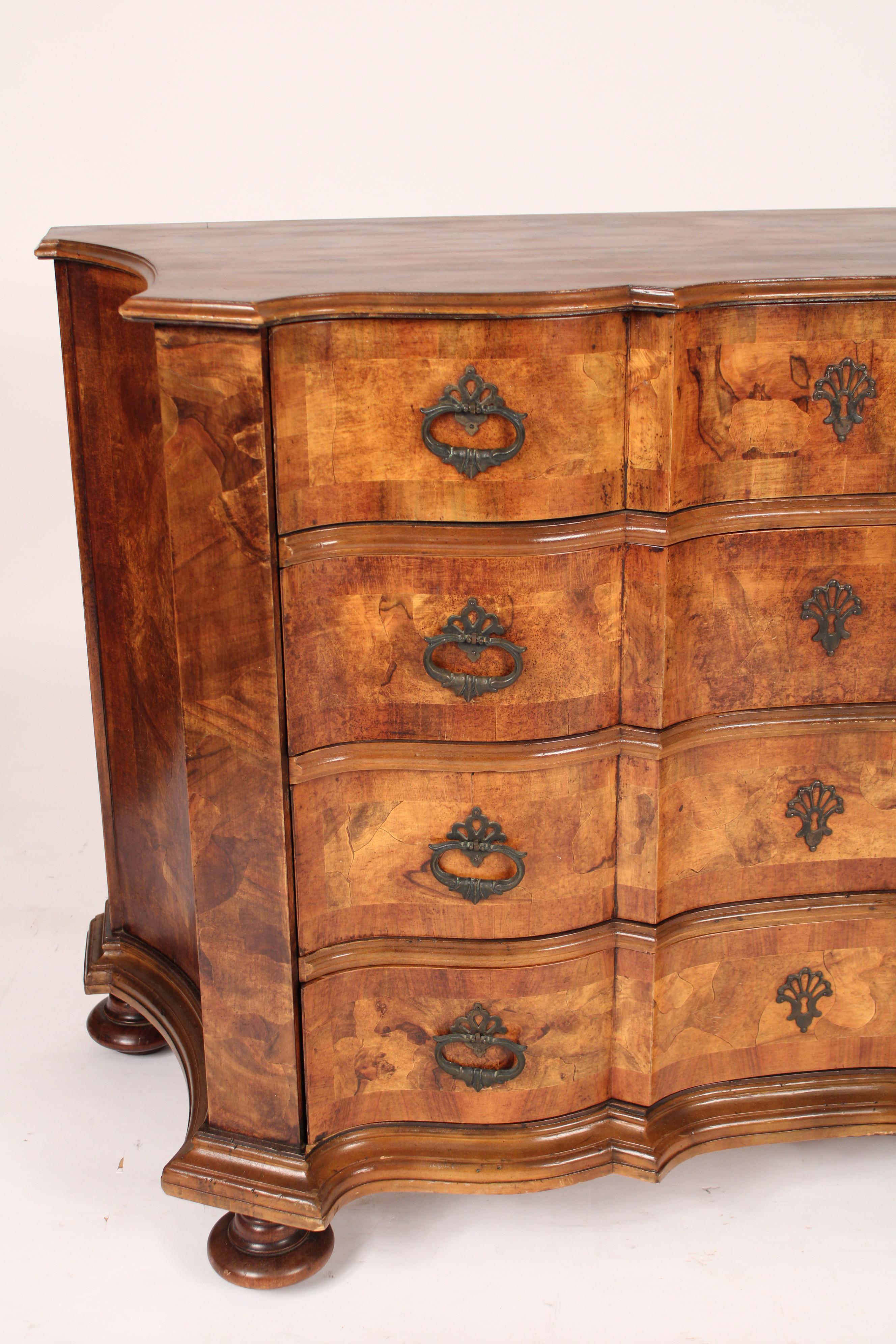 Bronze Italian Olive Wood Chest of Drawers