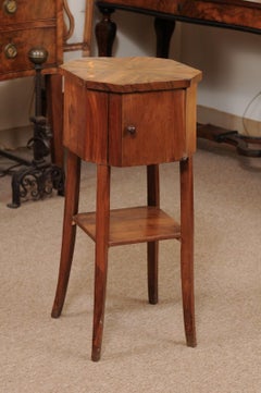 Italian Olive-wood Octagonal Shade Side Table