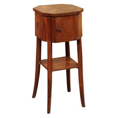 Italian Olive-wood Octagonal Shade Side Table