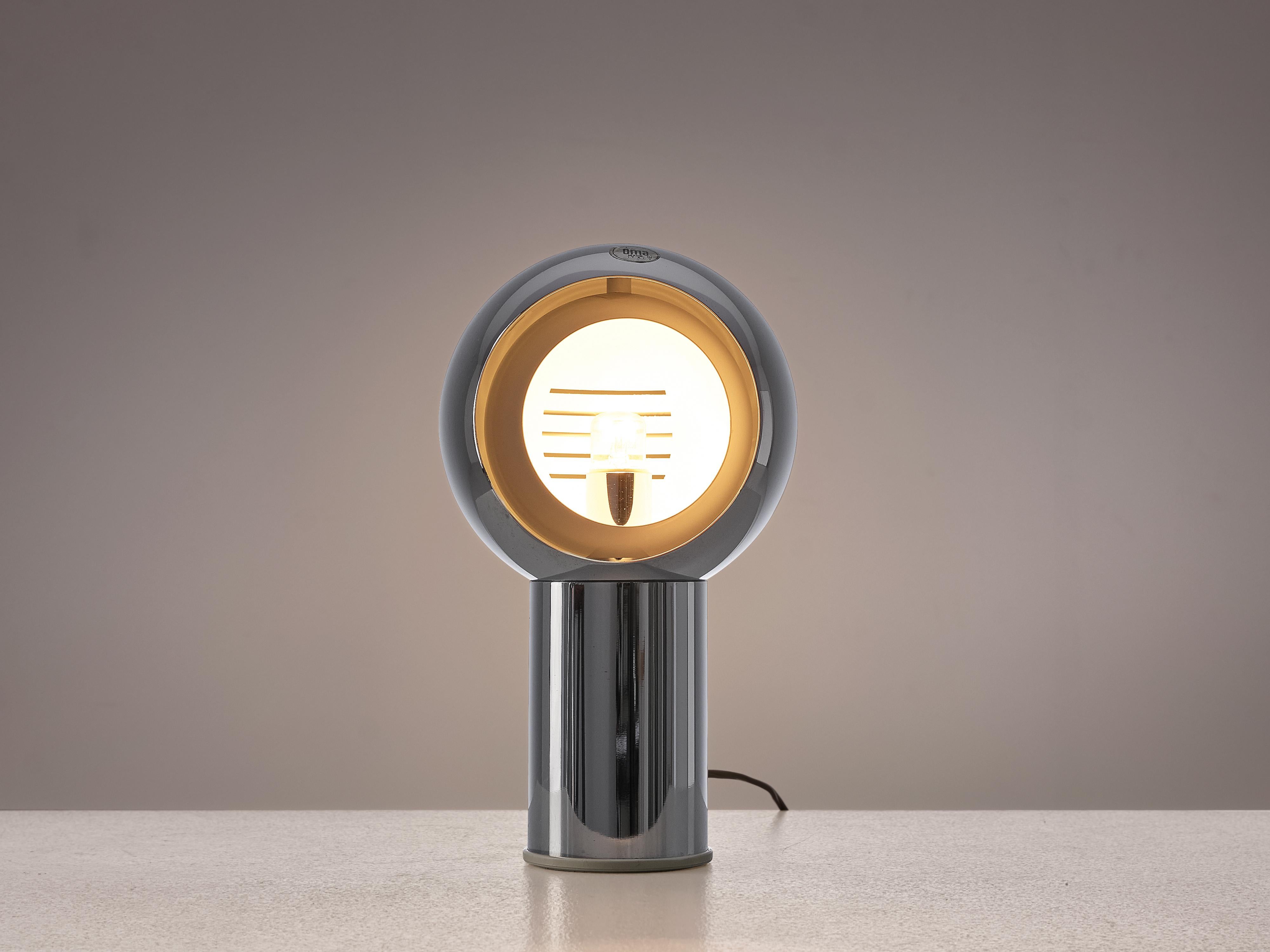 Mid-20th Century Italian OMA Space Age Table Lamp in Steel