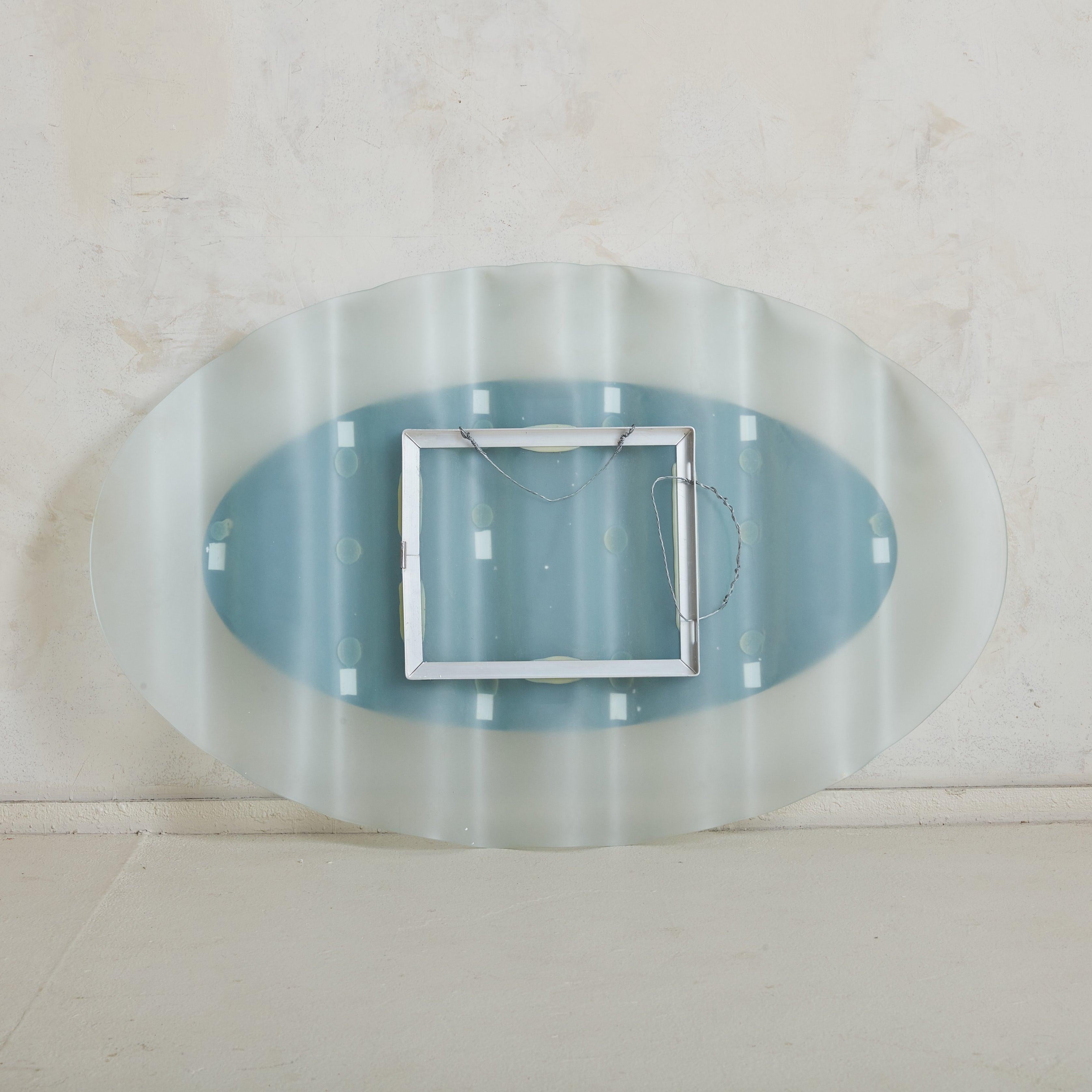 Italian ‘Onda’ Wall Mirror by Nanda Vigo for Glas Italia, 1980s For Sale 1