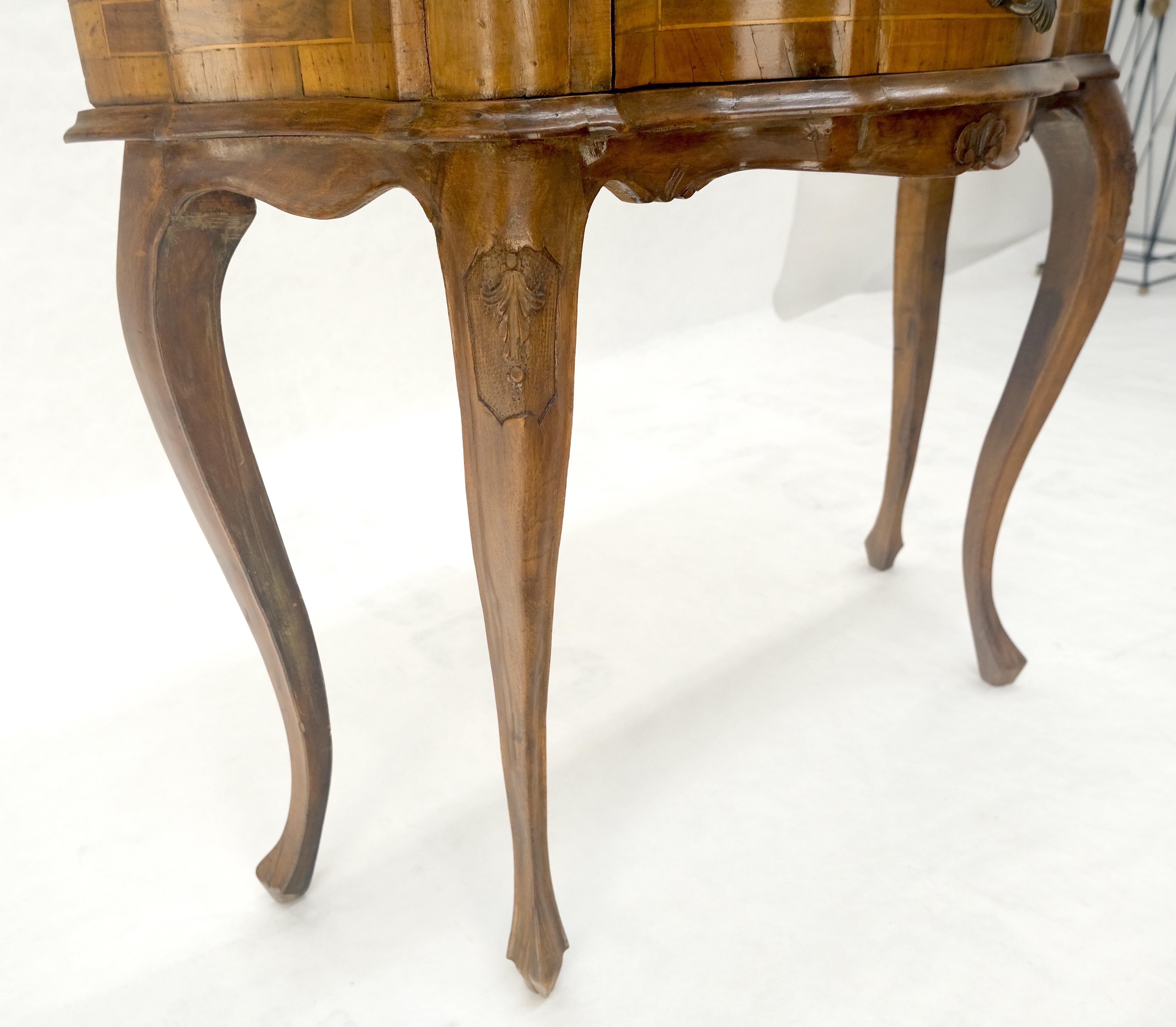 Italian One Drawer Thick Burl Olive Wood Veneers Patches Console Table MINT For Sale 9