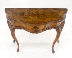 Italian One Drawer Thick Burl Olive Wood Veneers Patches Console Table MINT