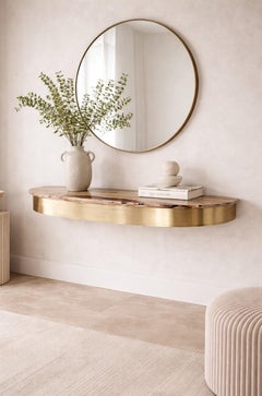 Italienischer Konsolentisch aus Onyx und Messing, um 1950