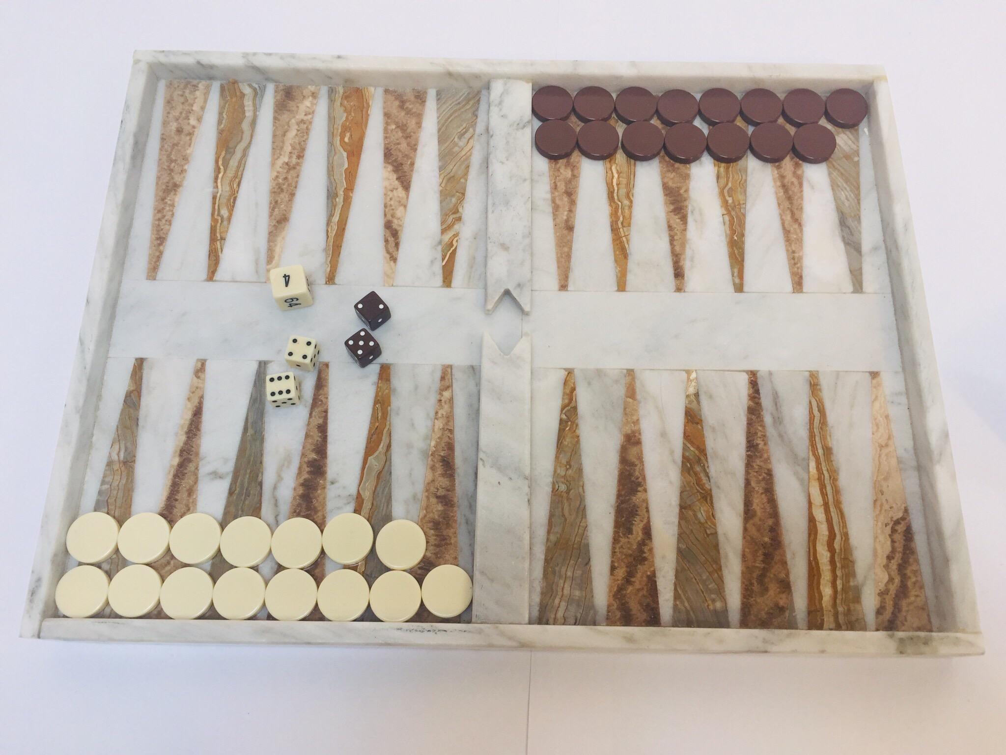 Italian Onyx and Marble Backgammon Set, 1960s 2