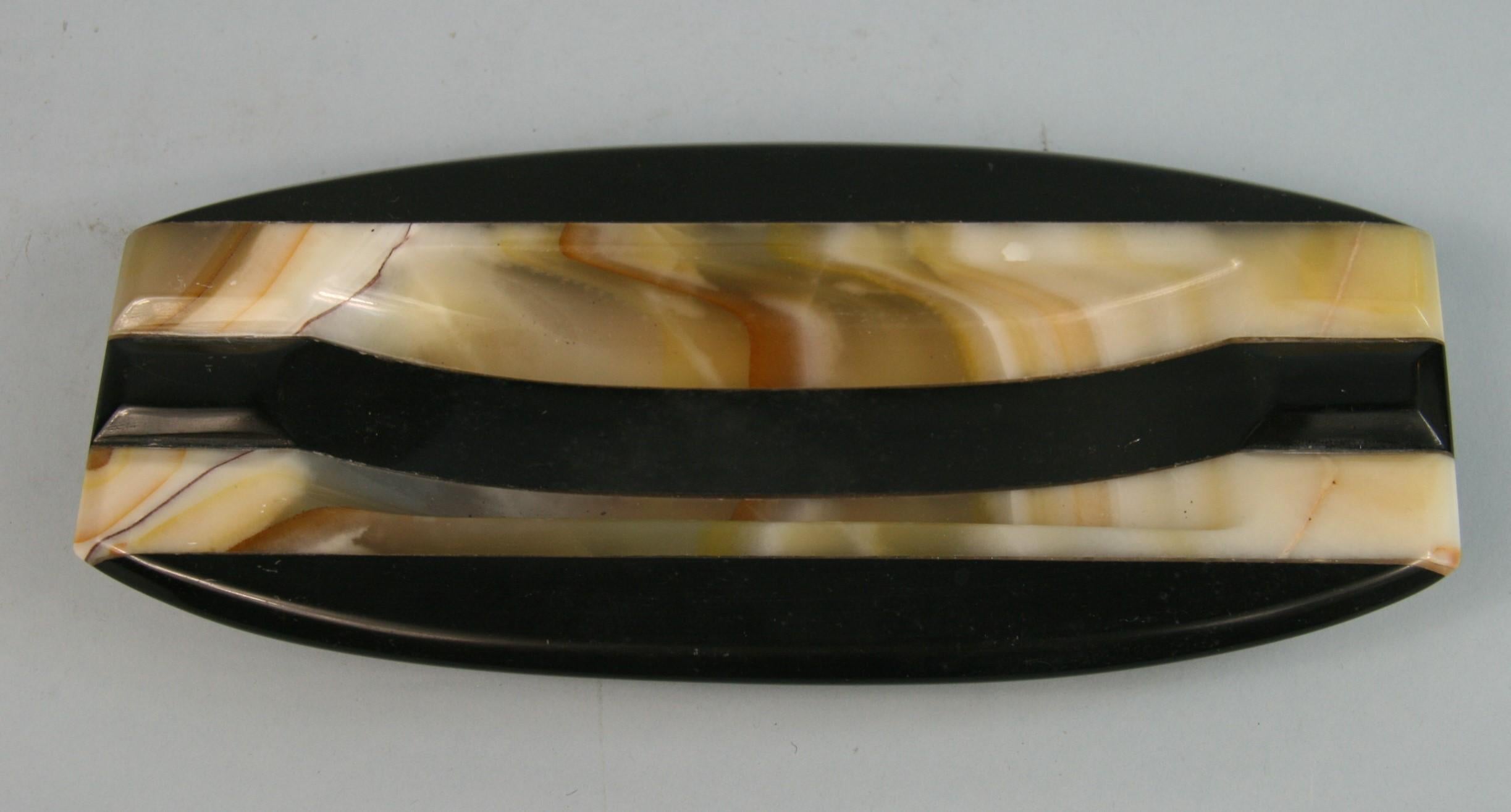 Italian Onyx and Marble Catch All Vanity /Cigar Ash Tray In Good Condition In Douglas Manor, NY