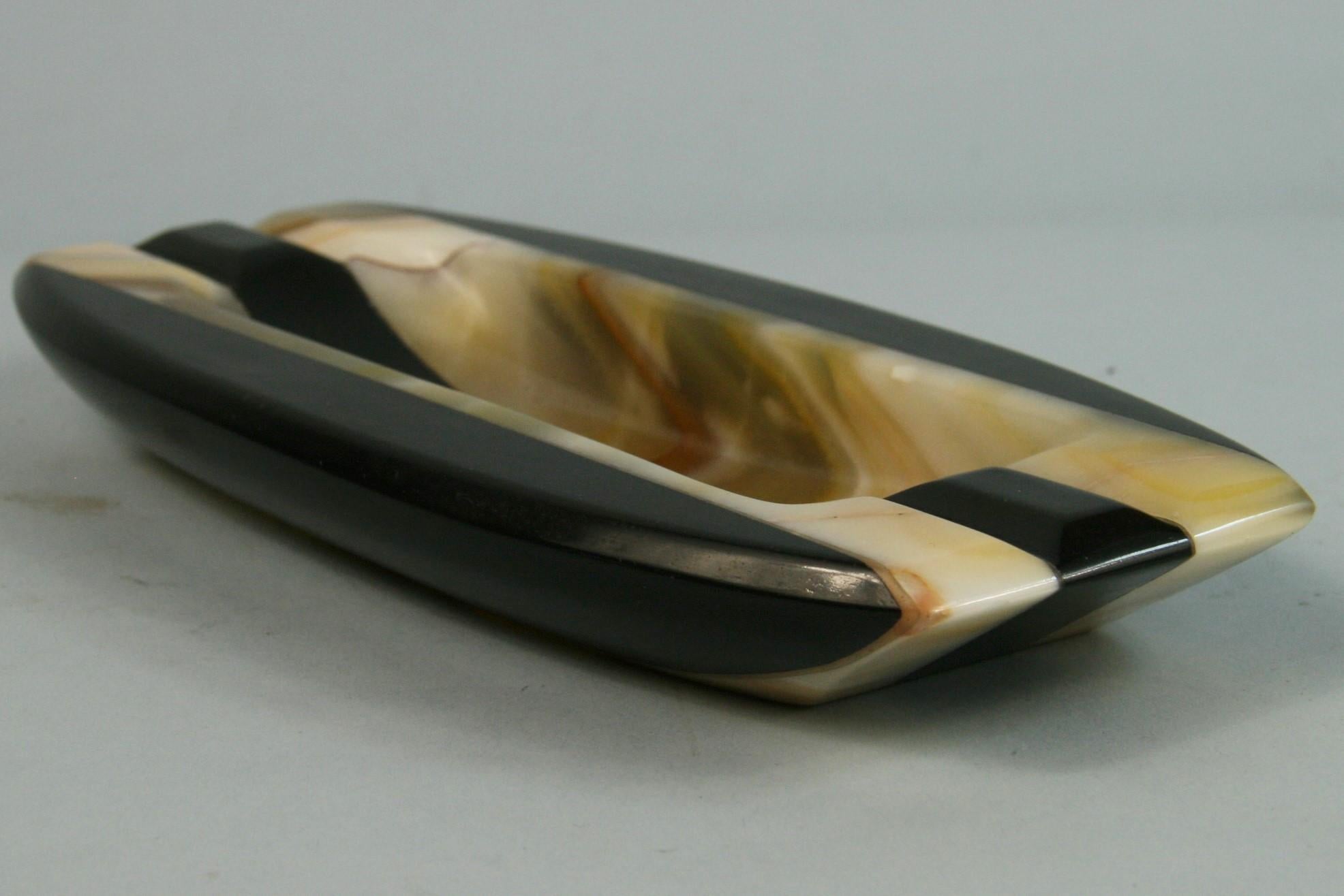Italian Onyx and Marble Catch All Vanity /Cigar Ash Tray 1