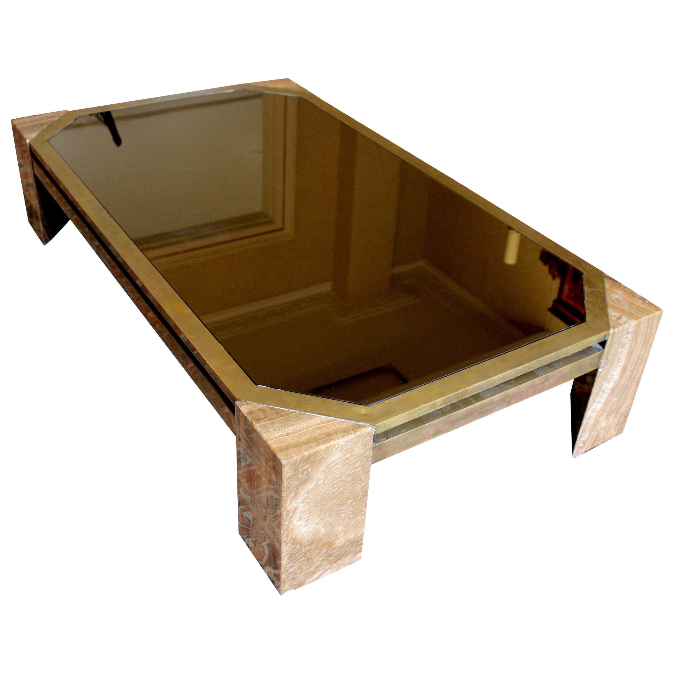 Table basse italienne en onyx en vente