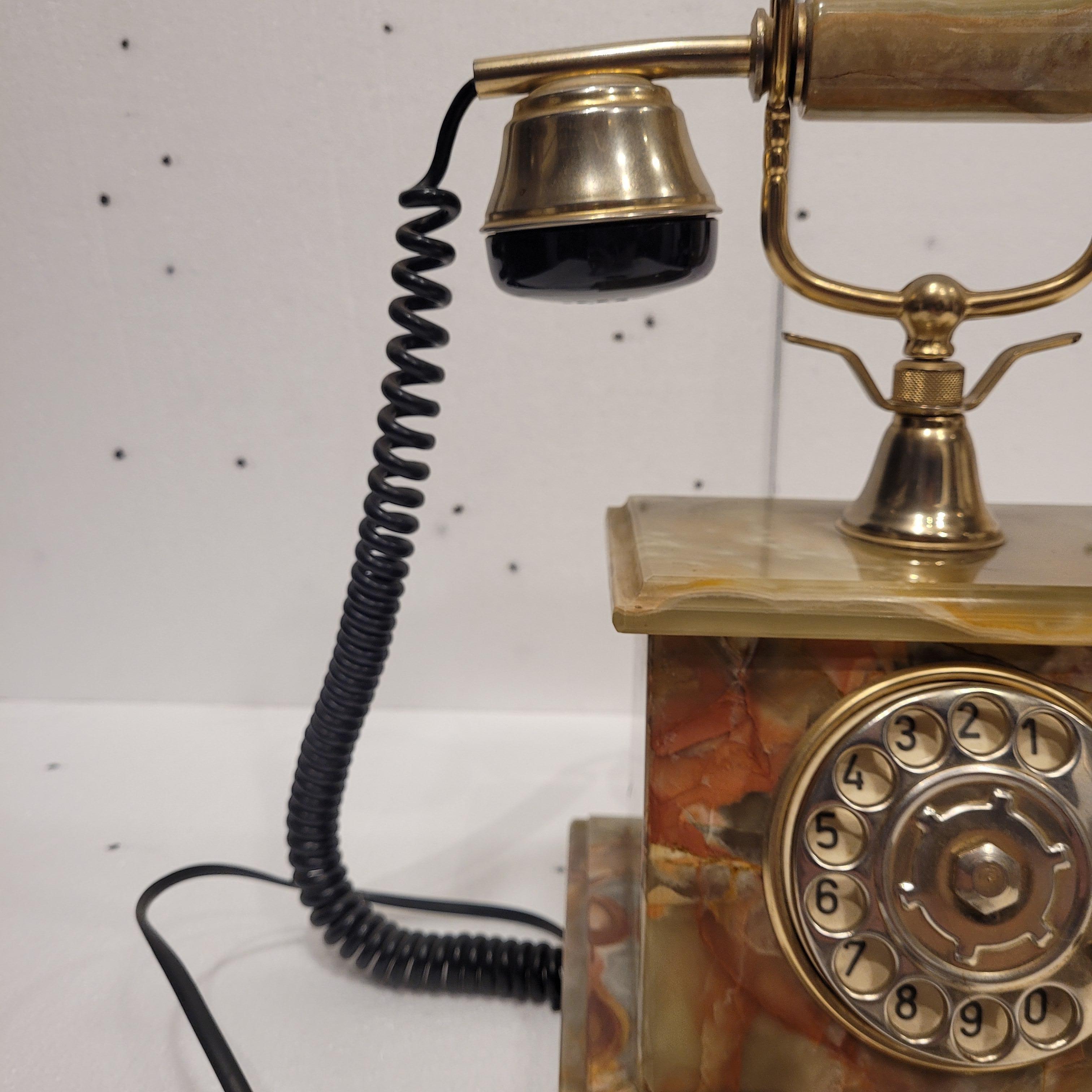 Ricci Paolo Italienisch Onyx grün Vintage Telefon im Angebot 3