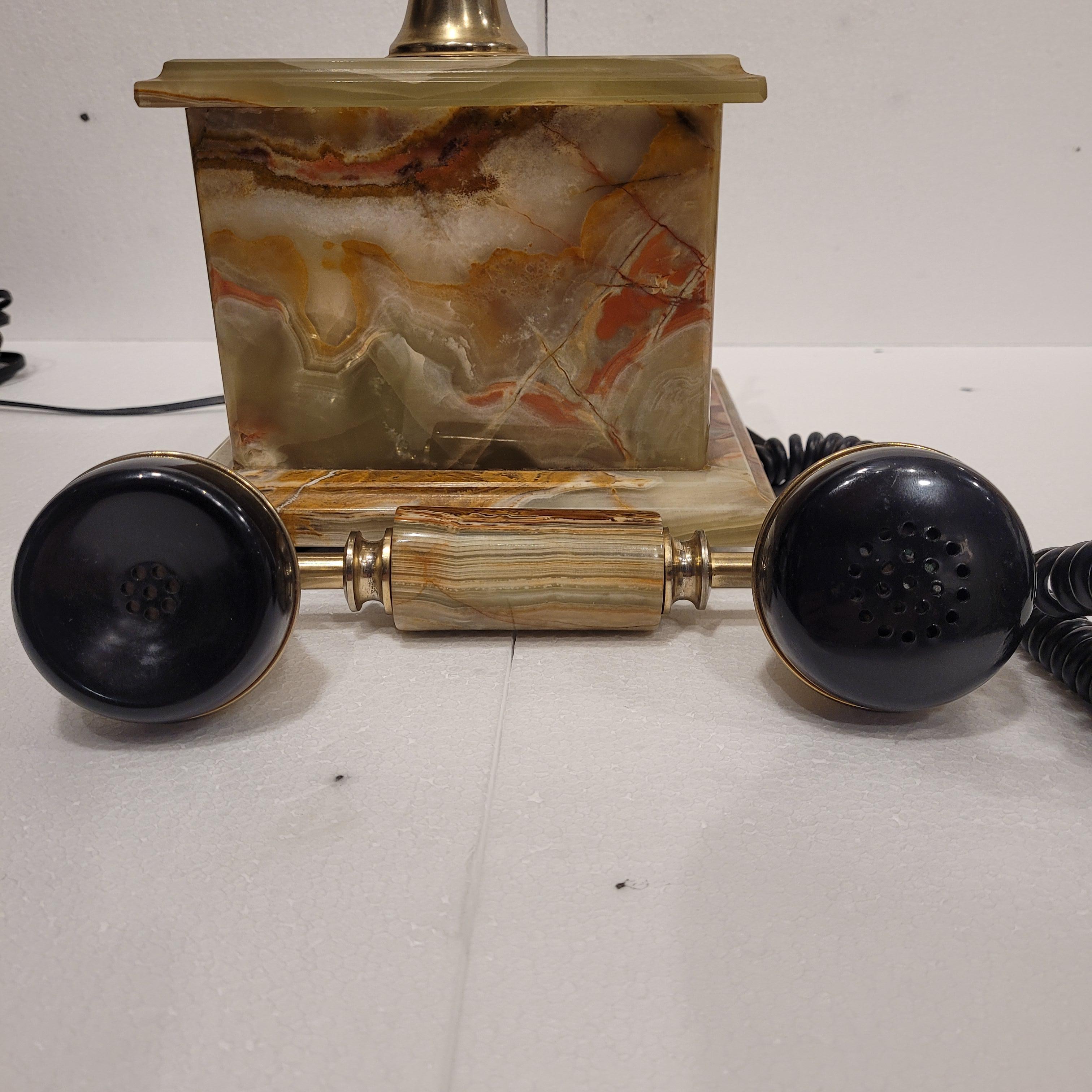 Ricci Paolo Italienisch Onyx grün Vintage Telefon im Angebot 6