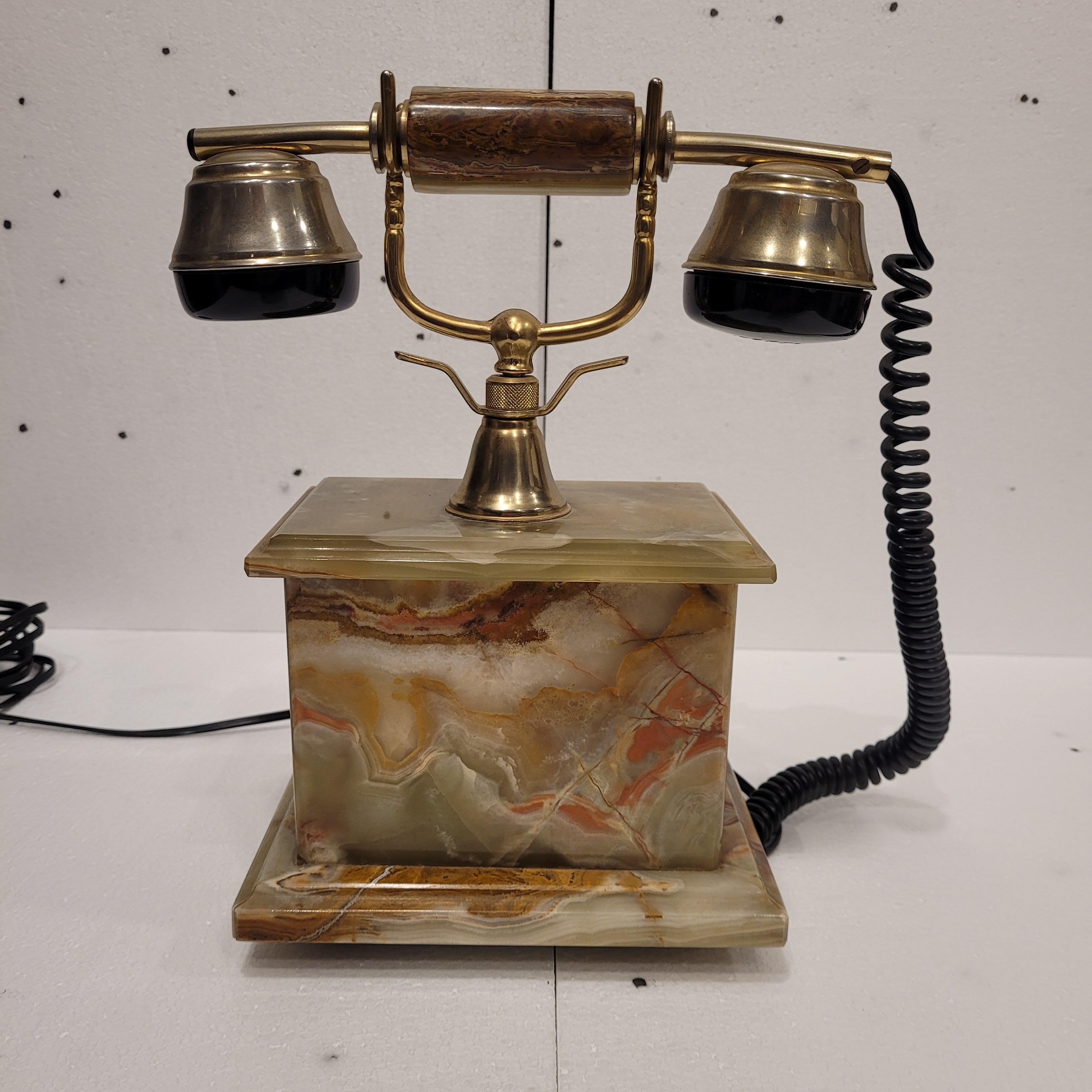 Ricci Paolo Italienisch Onyx grün Vintage Telefon im Angebot 9