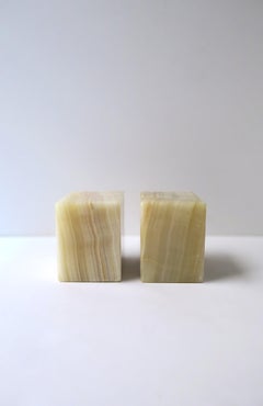 Italian Onyx Marble Bookends, Pair