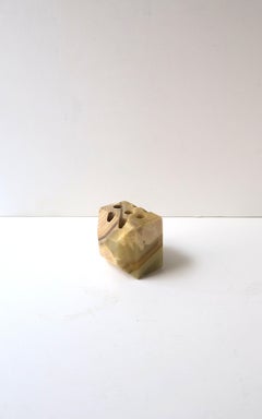 Stifthalter aus italienischem Onyx-Marmor für den Schreibtisch, moderne Epoche der 70er Jahre, um 1970, Italien