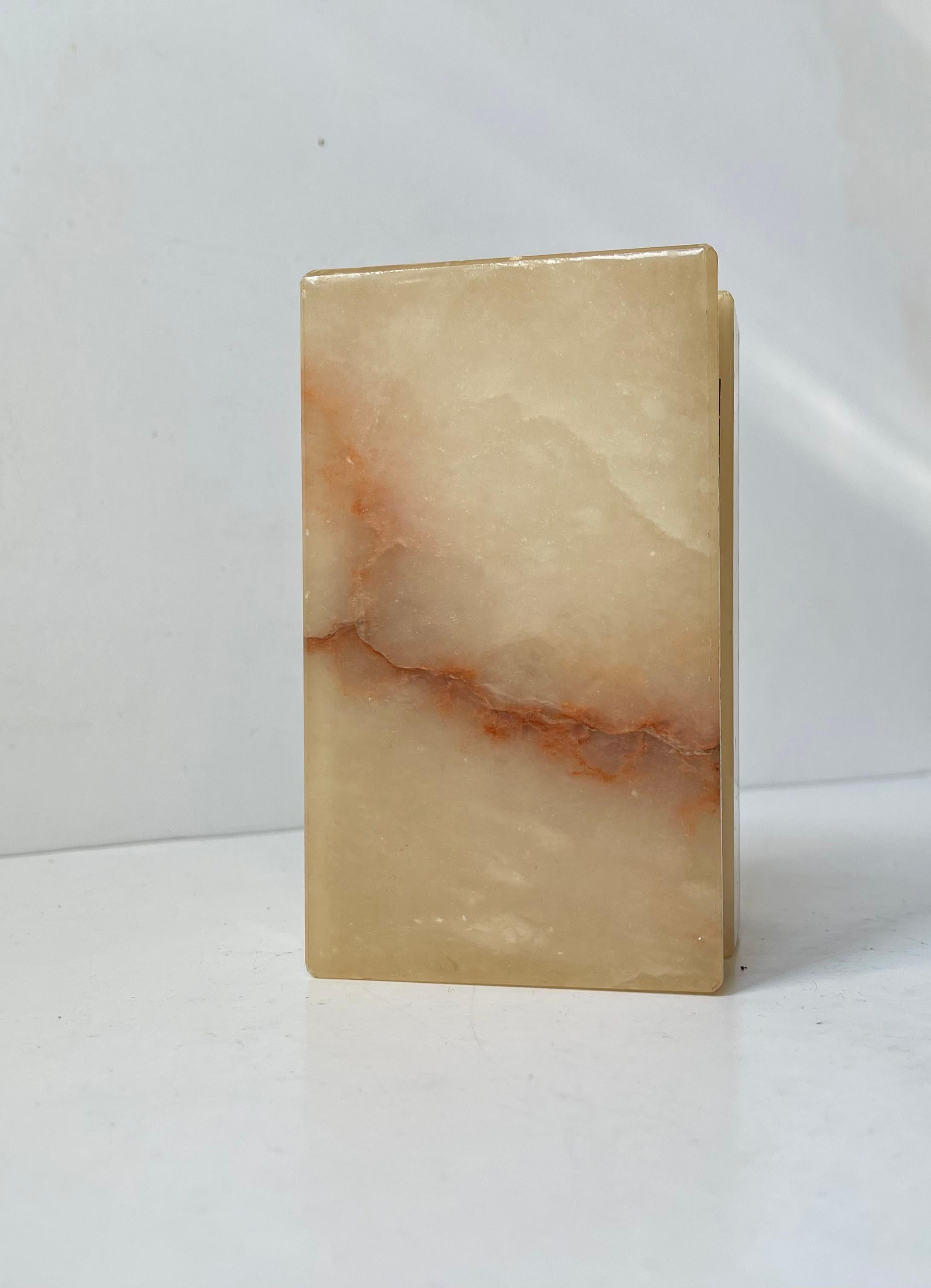 Mid-Century Modern Boîte à bibelots italienne en pierre d'onyx par Romano Bianchi, années 1970 en vente