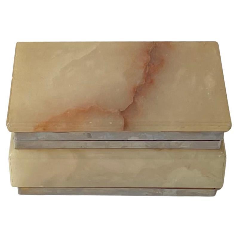 Italian Onyx Stone Trinket Box by Romano Bianchi, 1970s