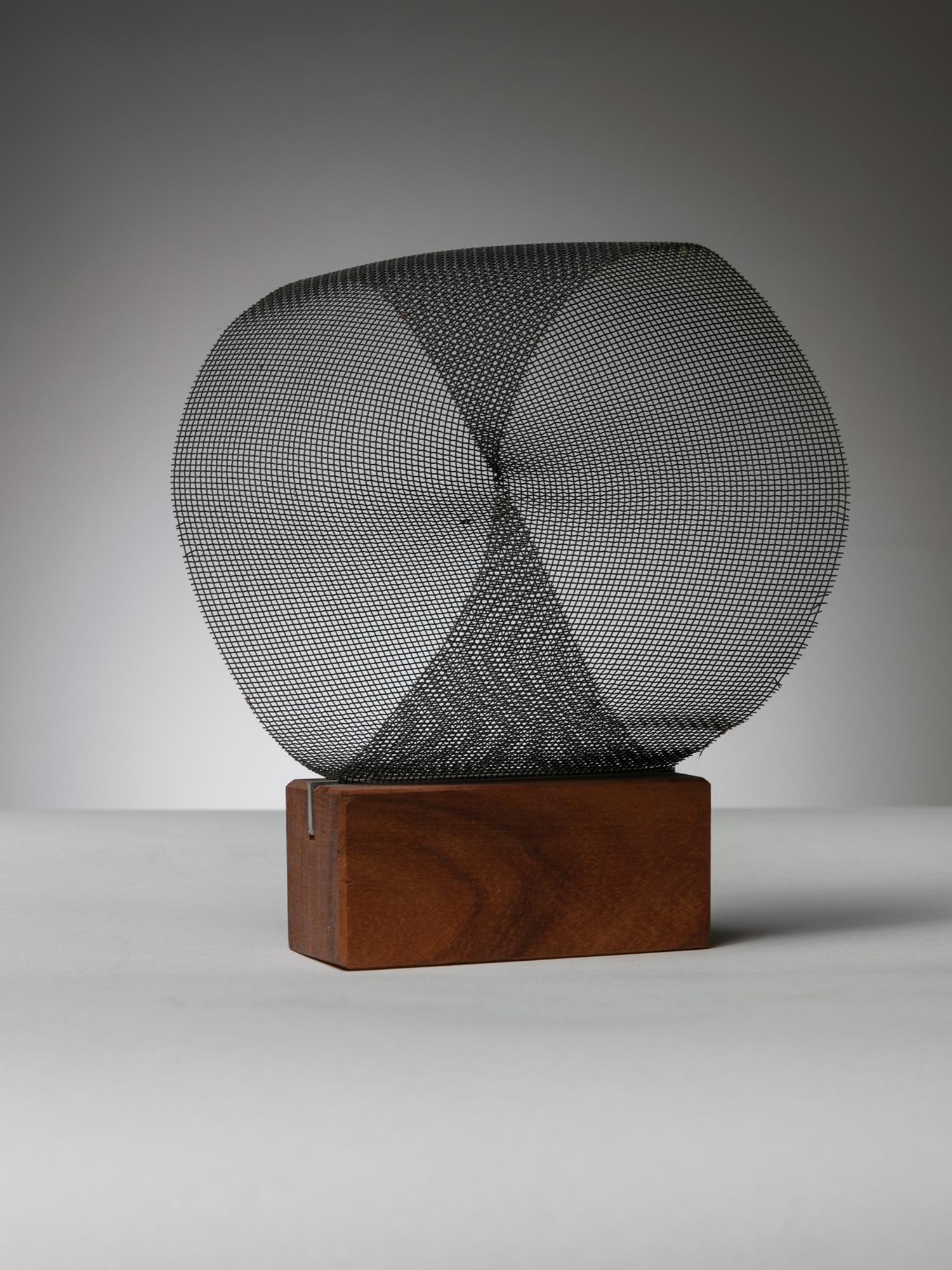 Italian Metal and Wood Op Art Sculpture, Italy, 1960s For Sale