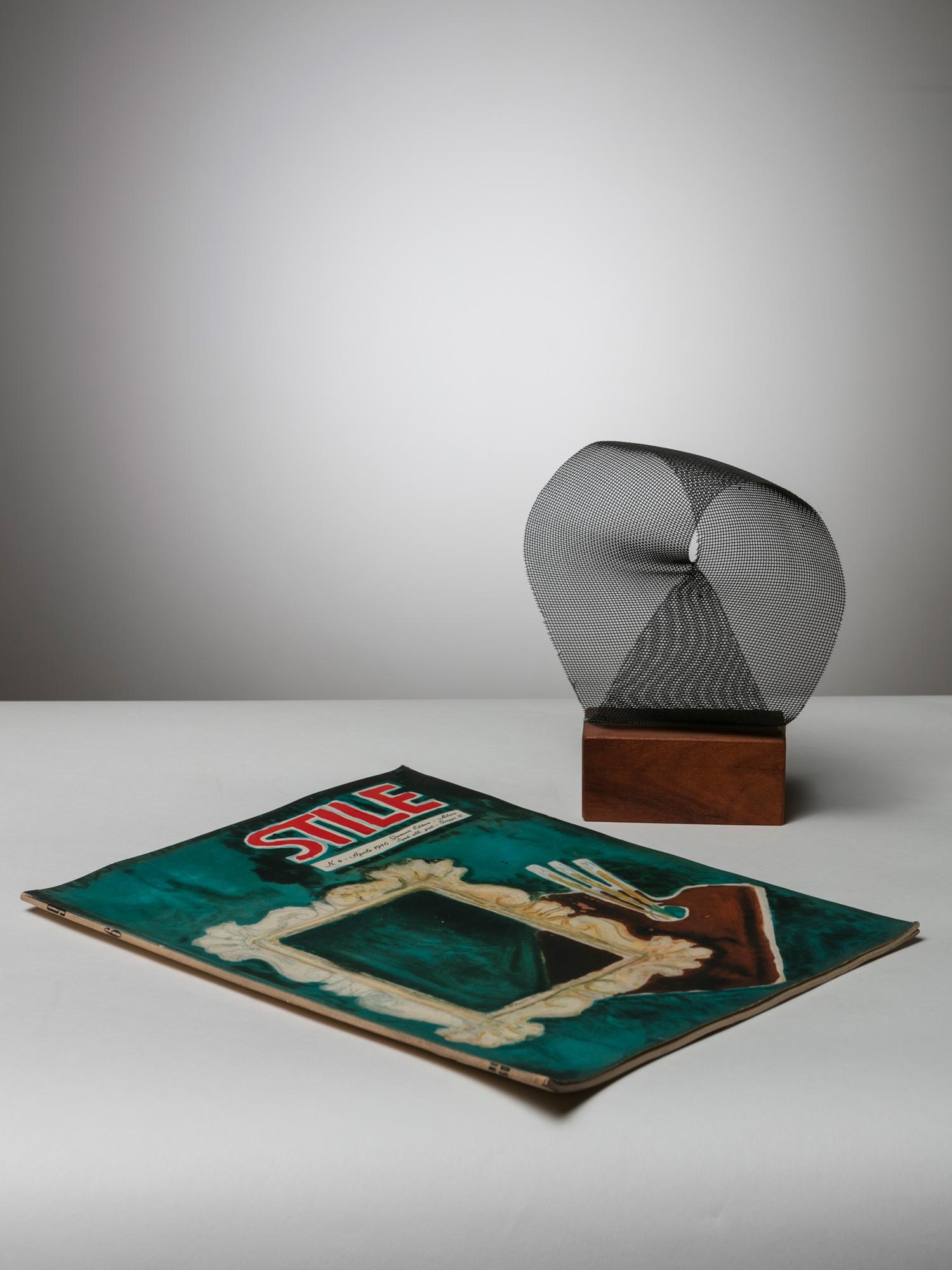 Op-Art-Skulptur aus Metall und Holz, Italien, 1960er Jahre im Zustand „Gut“ im Angebot in Milan, IT