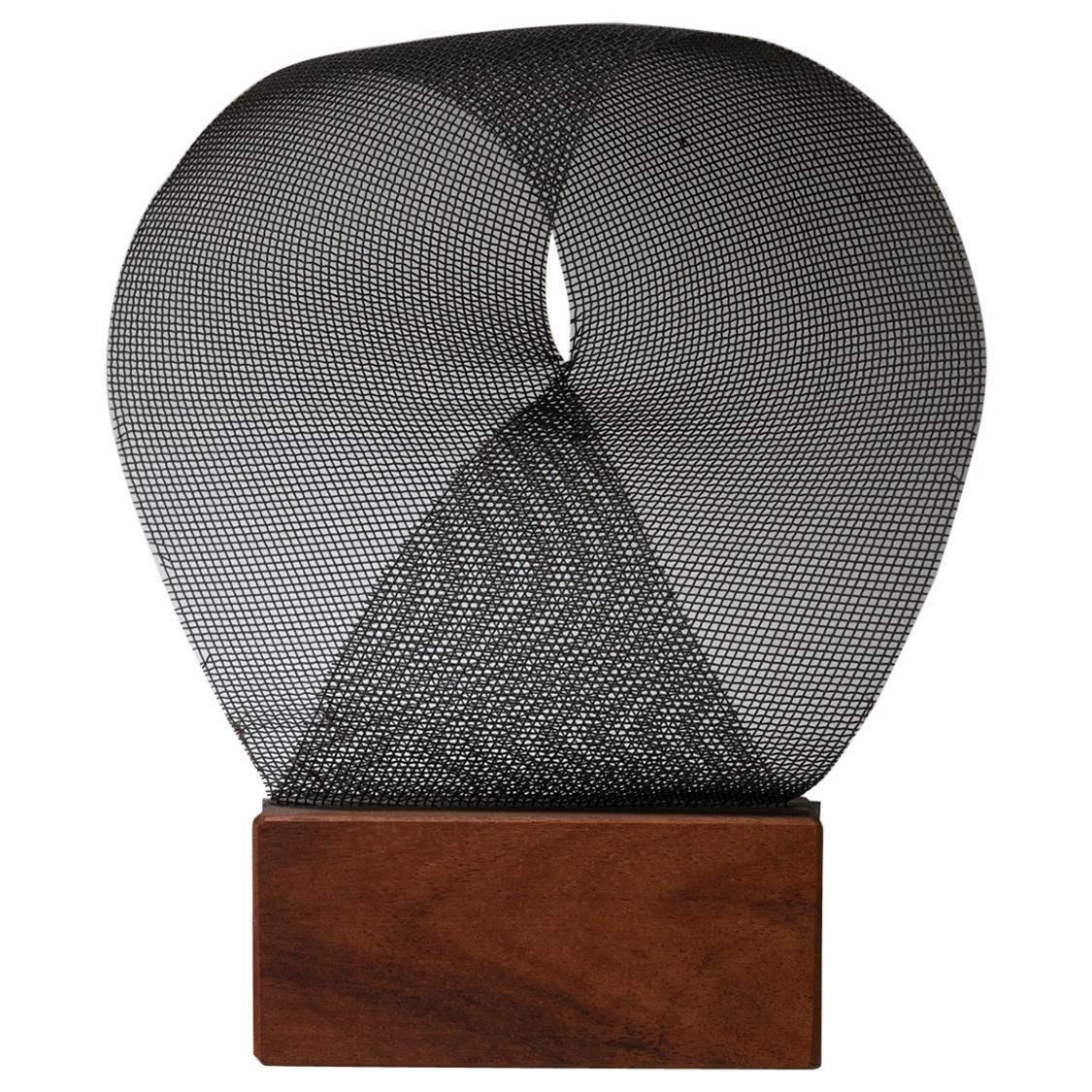 Metal and Wood Op Art Sculpture, Italy, 1960s For Sale