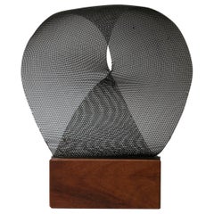 Op-Art-Skulptur aus Metall und Holz, Italien, 1960er Jahre