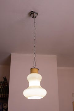 Italian Opal Glass Lamp, 1970s