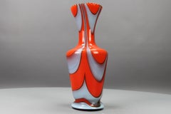 Italian Opaline Florence Glass Vase in Red and Grey, 1970s
