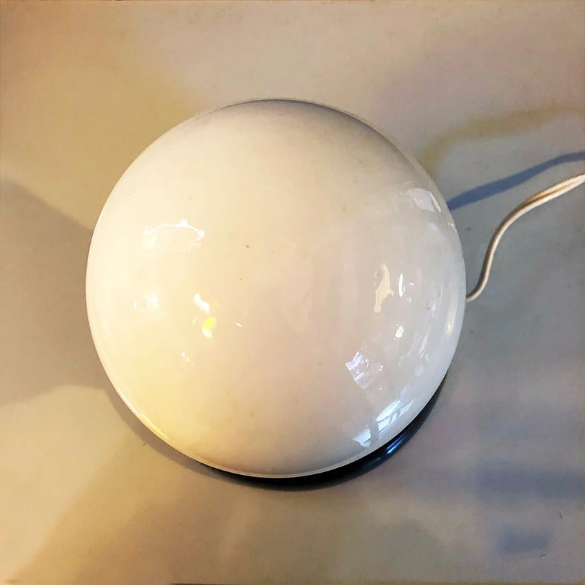 Vatican Italian Opaline Glass Light Ball Table Lamp by Castiglionis for Flos, 1965