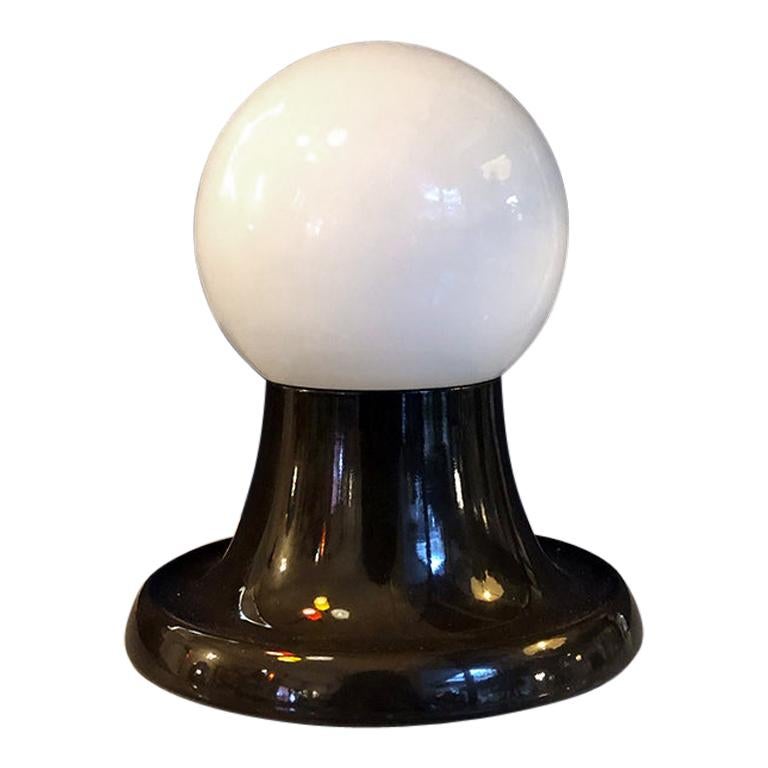 Italian Opaline Glass Light Ball Table Lamp by Castiglionis for Flos, 1965
