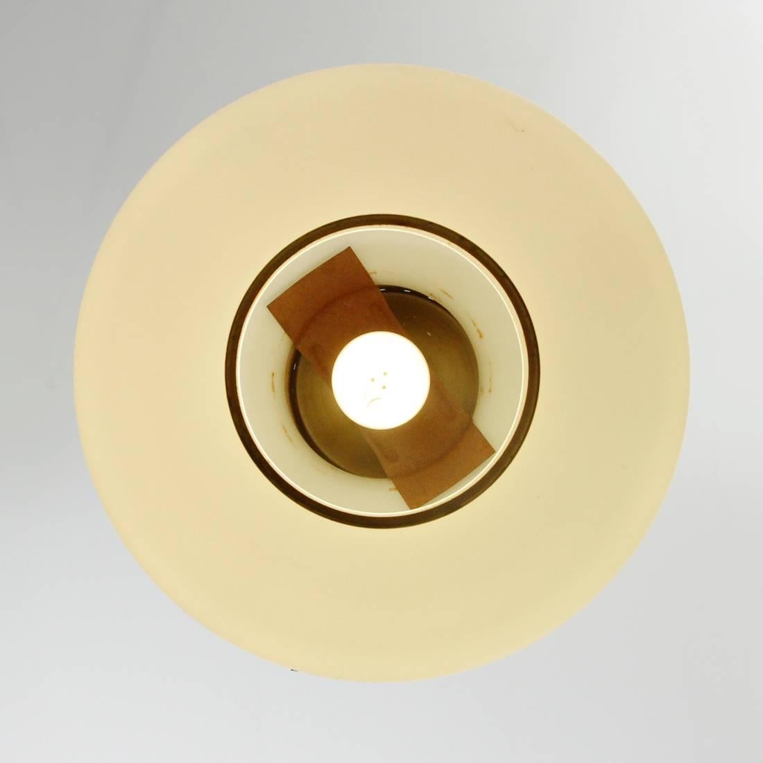 Italian Opaline Glass Pendant Lamp, 1950s 2