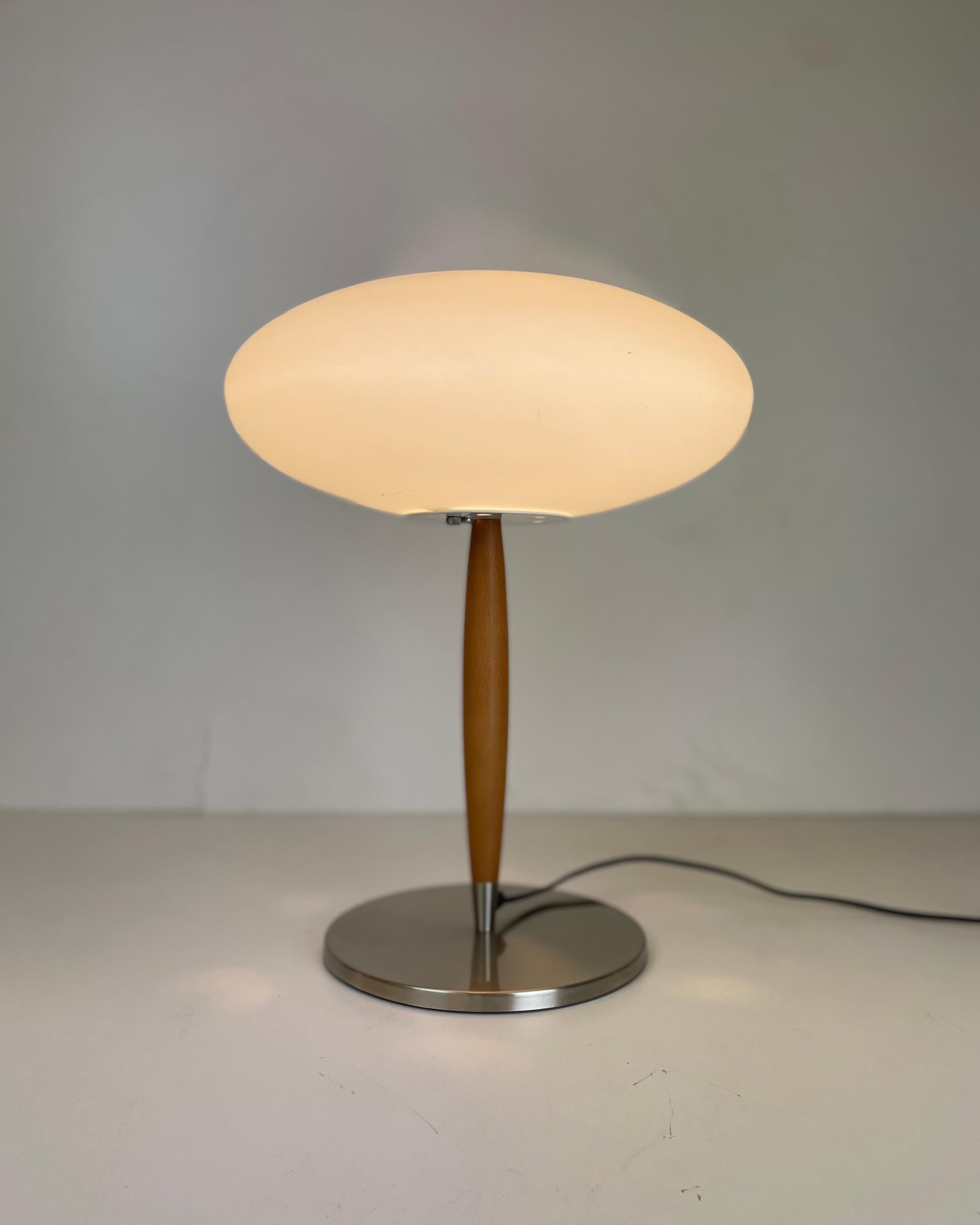 Minimalist Italian Opaline Table Lamp, 1990s For Sale