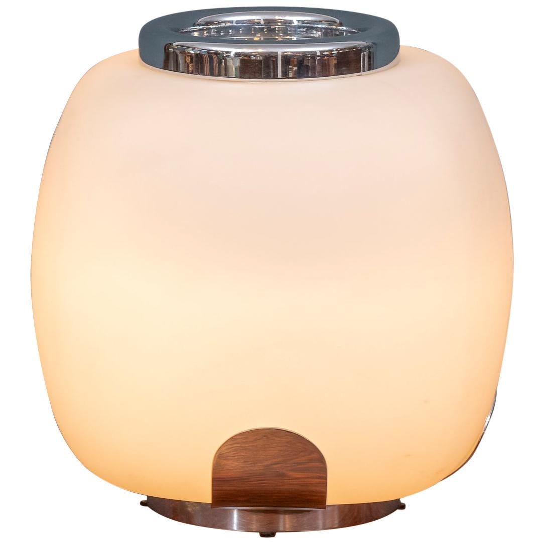 Italian Opaque Glass Table Lamp Jardinière For Sale