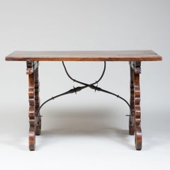 Tavolo a cavalletto in noce italiano o spagnolo