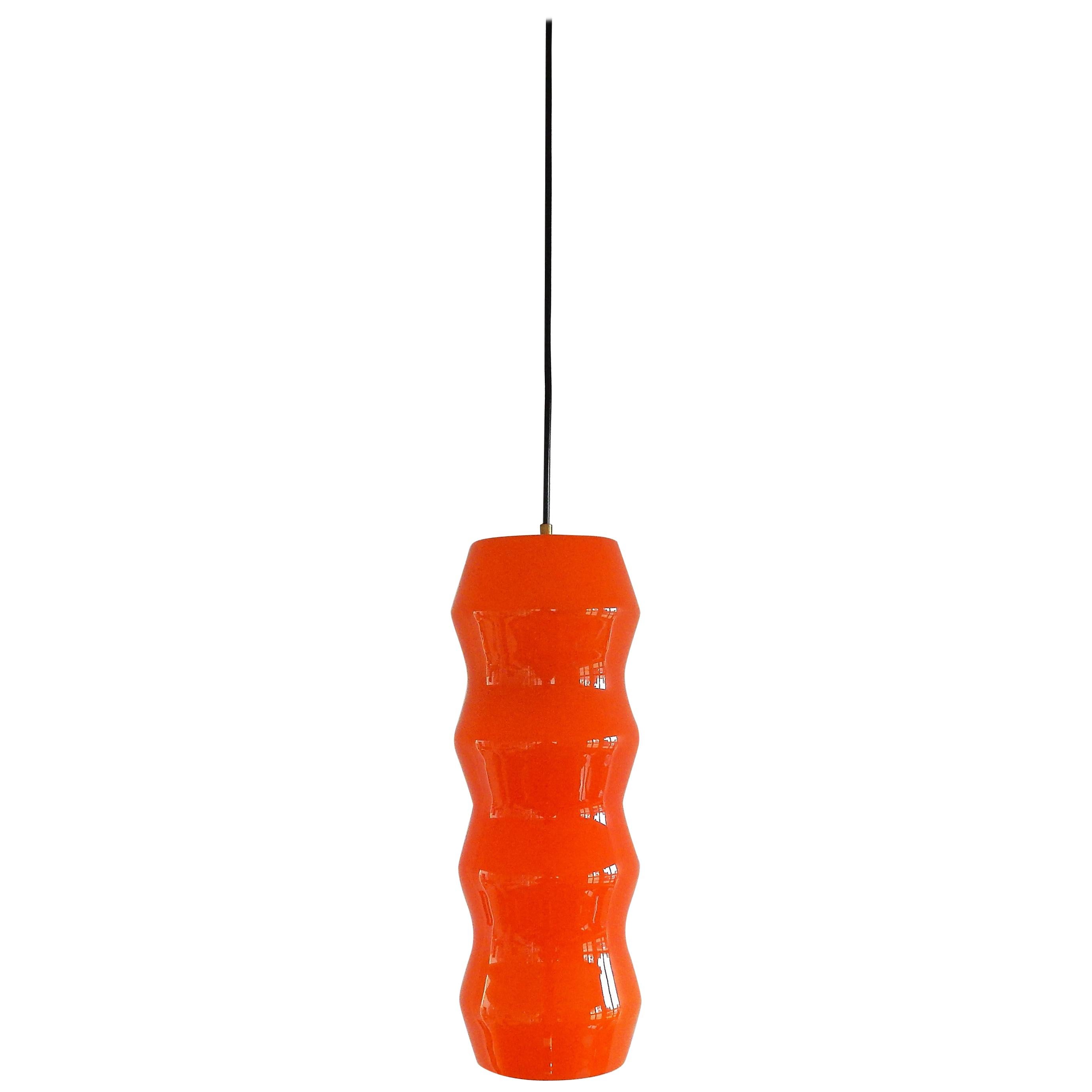 Italian Orange Glass Pendant, Italy, 1960s