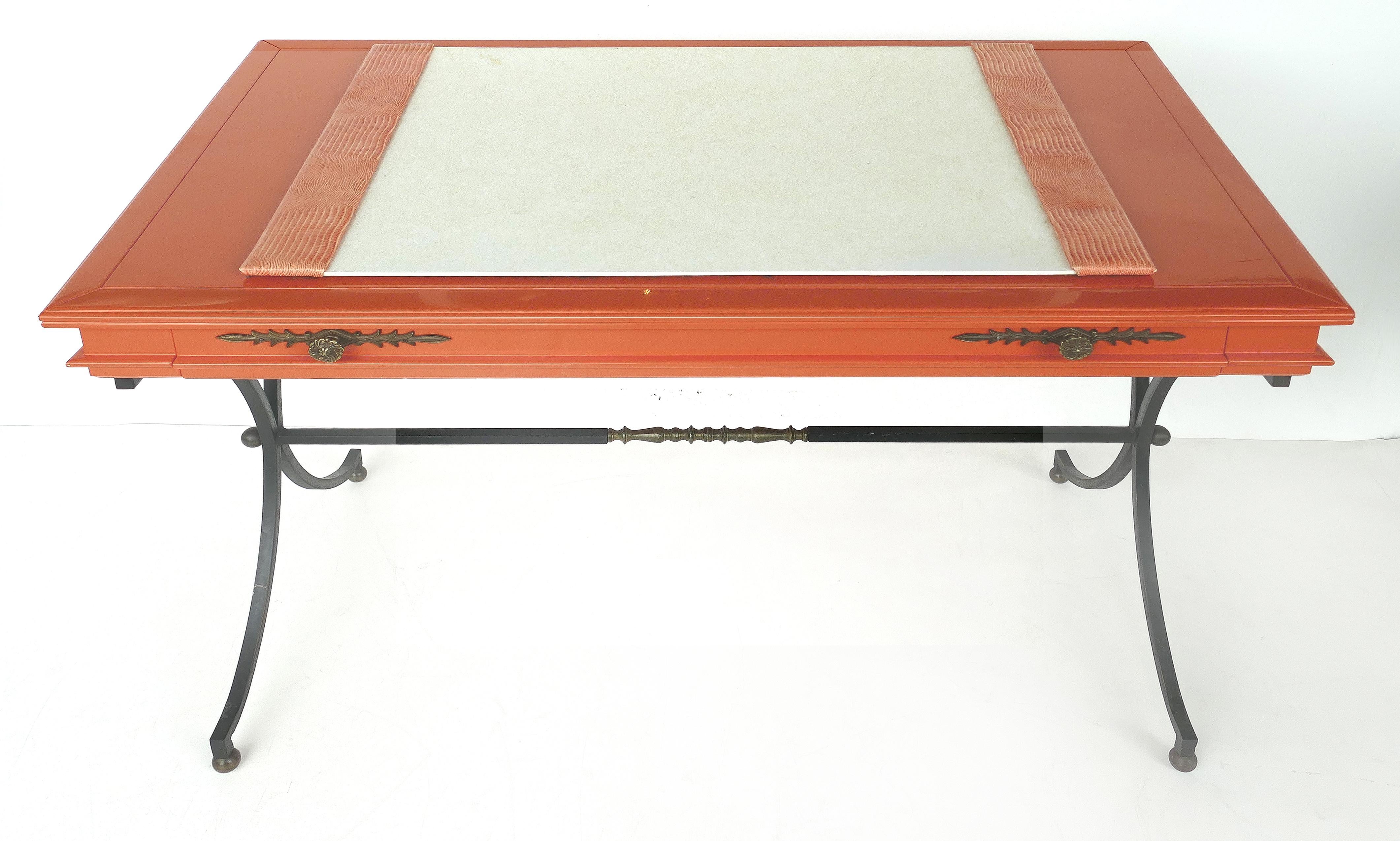 orange lacquer desk