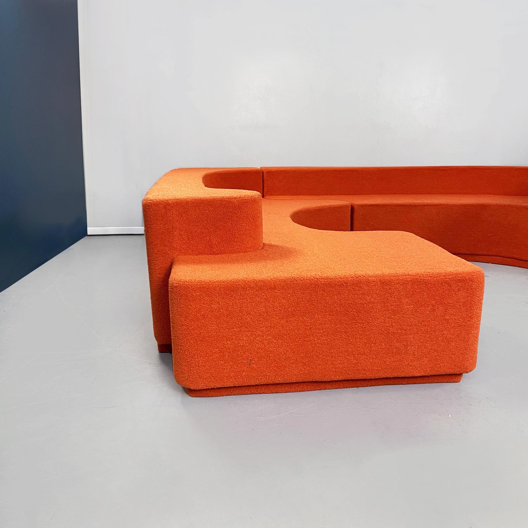 Italian Orange Lara Modular Sofa by Pamio, Massari and Toso for Stilwood, 1970s 5