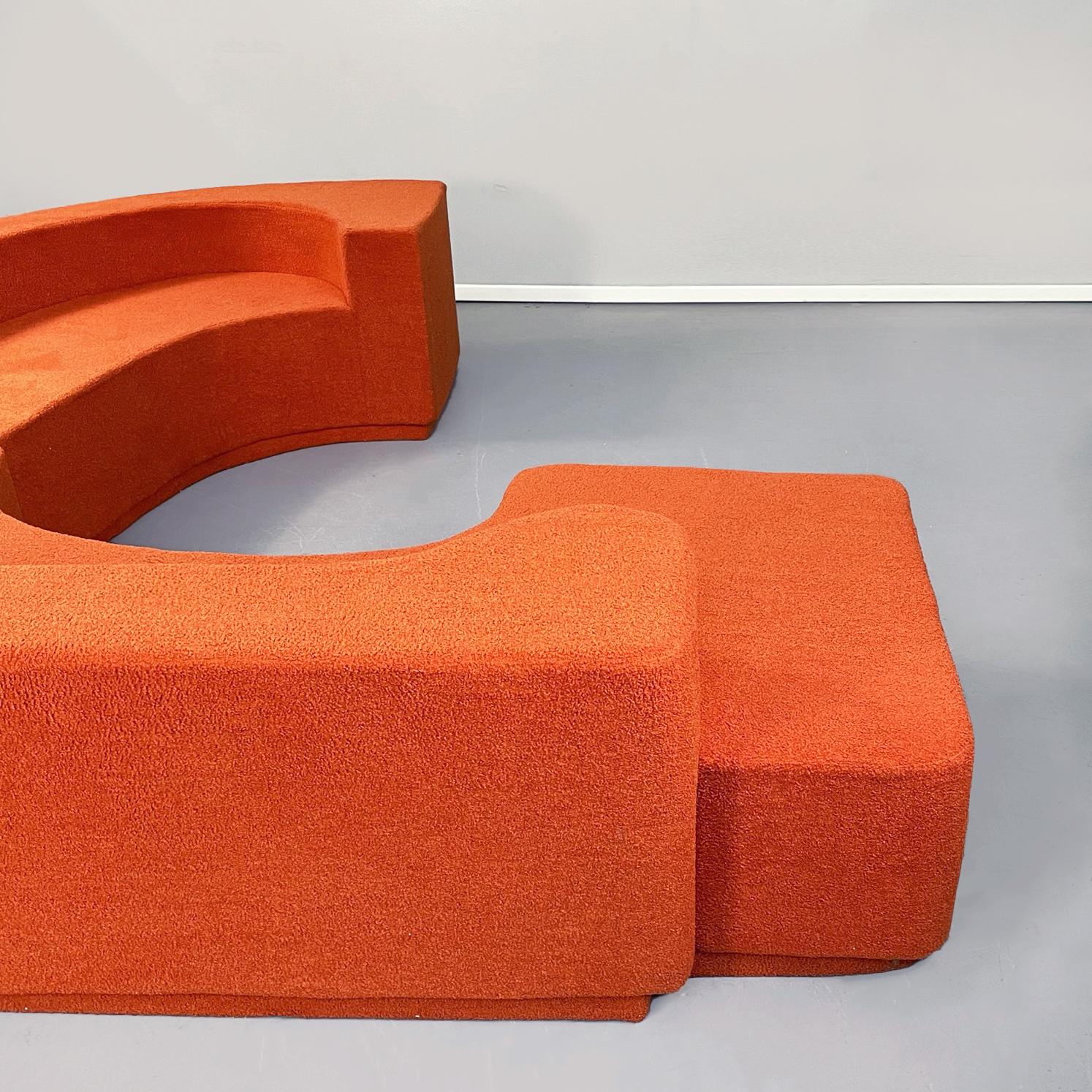 Italian Orange Lara Modular Sofa by Pamio, Massari and Toso for Stilwood, 1970s 3