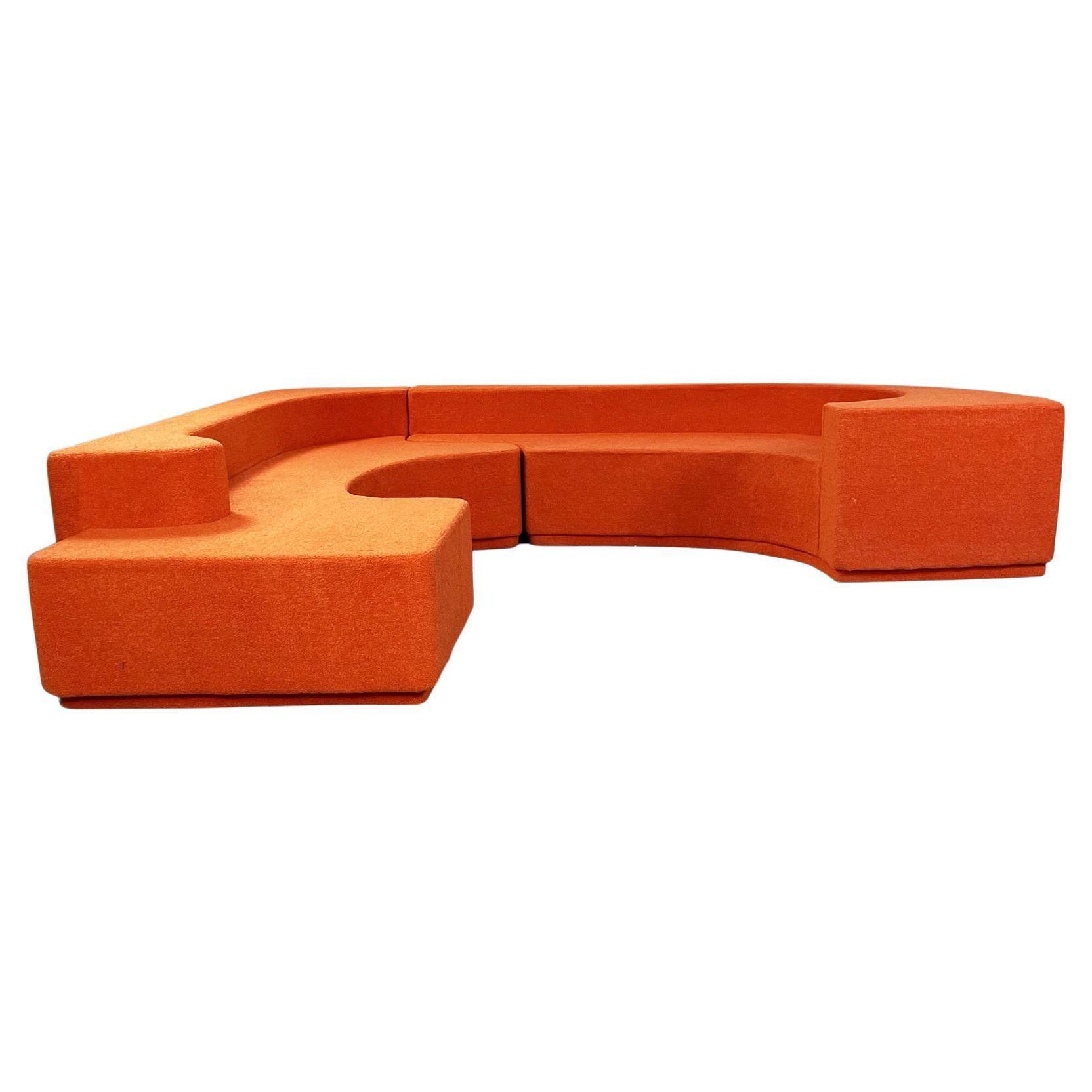 Italian Orange Lara Modular Sofa by Pamio, Massari and Toso for Stilwood, 1970s