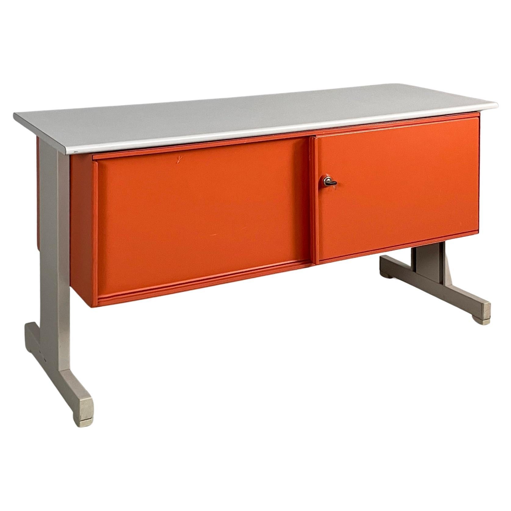 Italian orange metal sideboard Synthesis 45 Ettore Sottsass for Olivetti 1970s