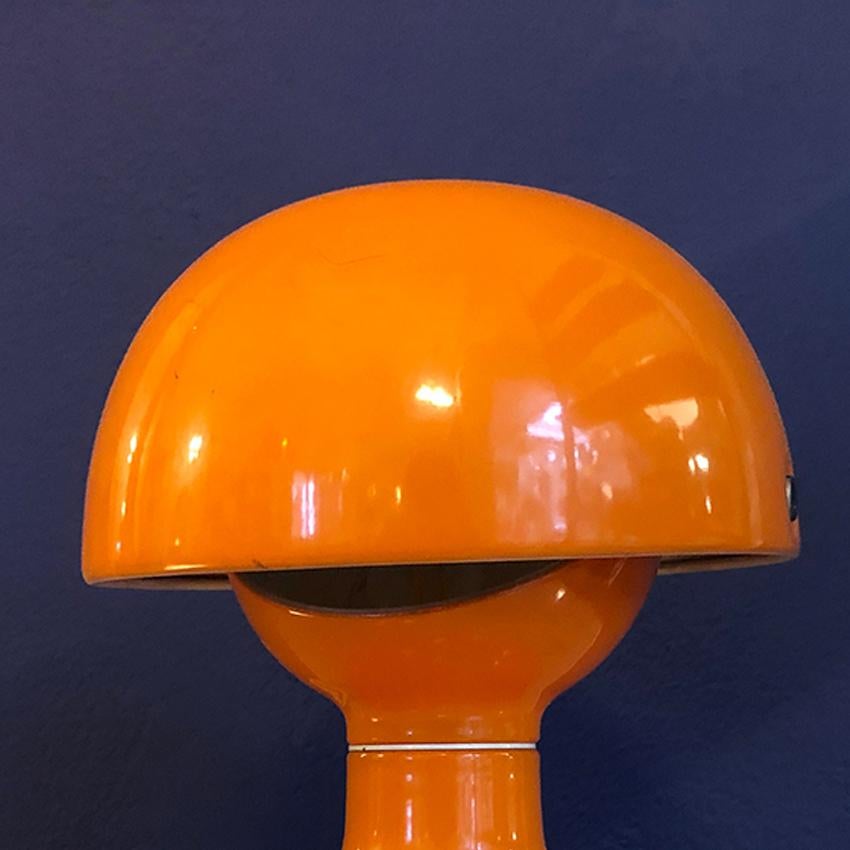 Italian Orange Metal Table Lamp Jucker, by Tobia Scarpa for Flos, 1963 In Good Condition In MIlano, IT