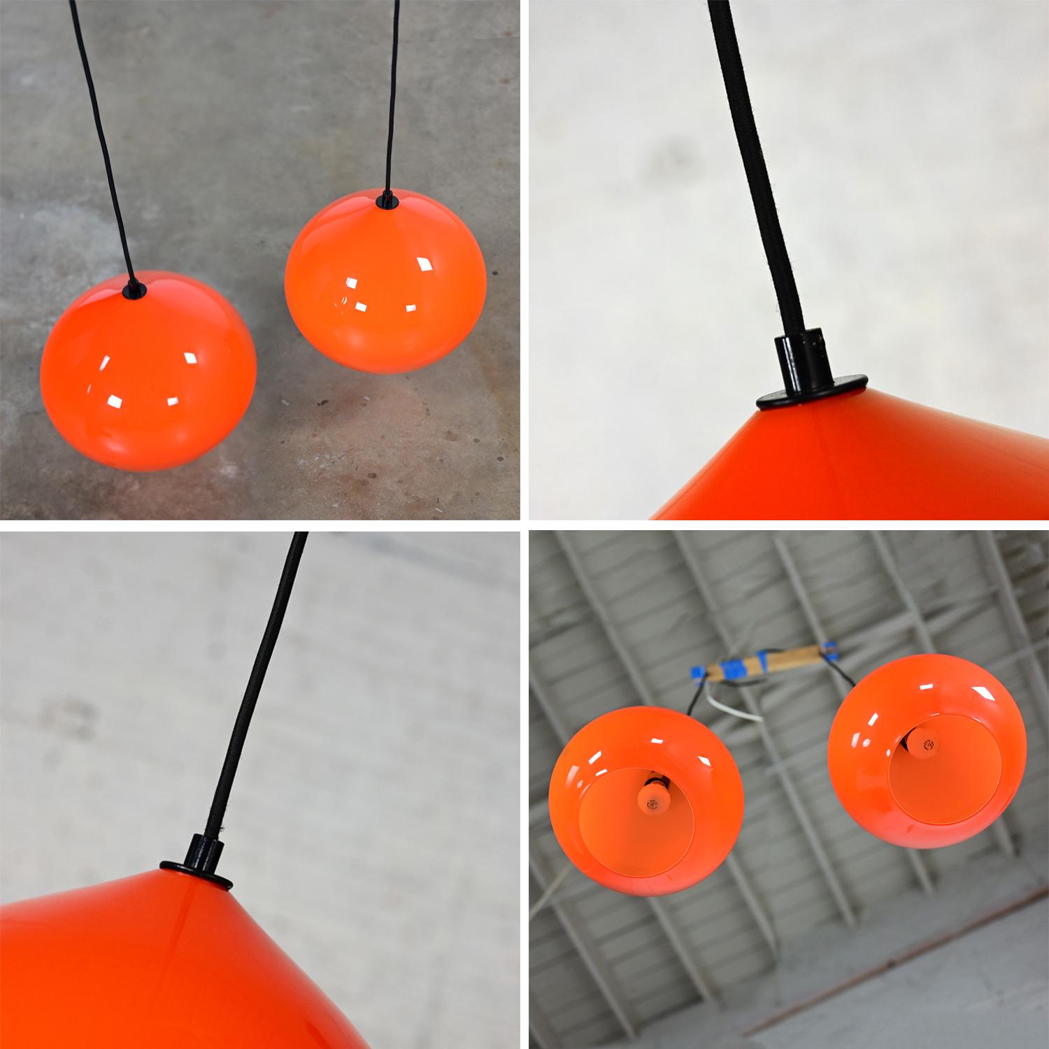 Italienische Pendelleuchten aus orangefarbenem Muranoglas von Alessandro Pianon für Vistosi im Angebot 12