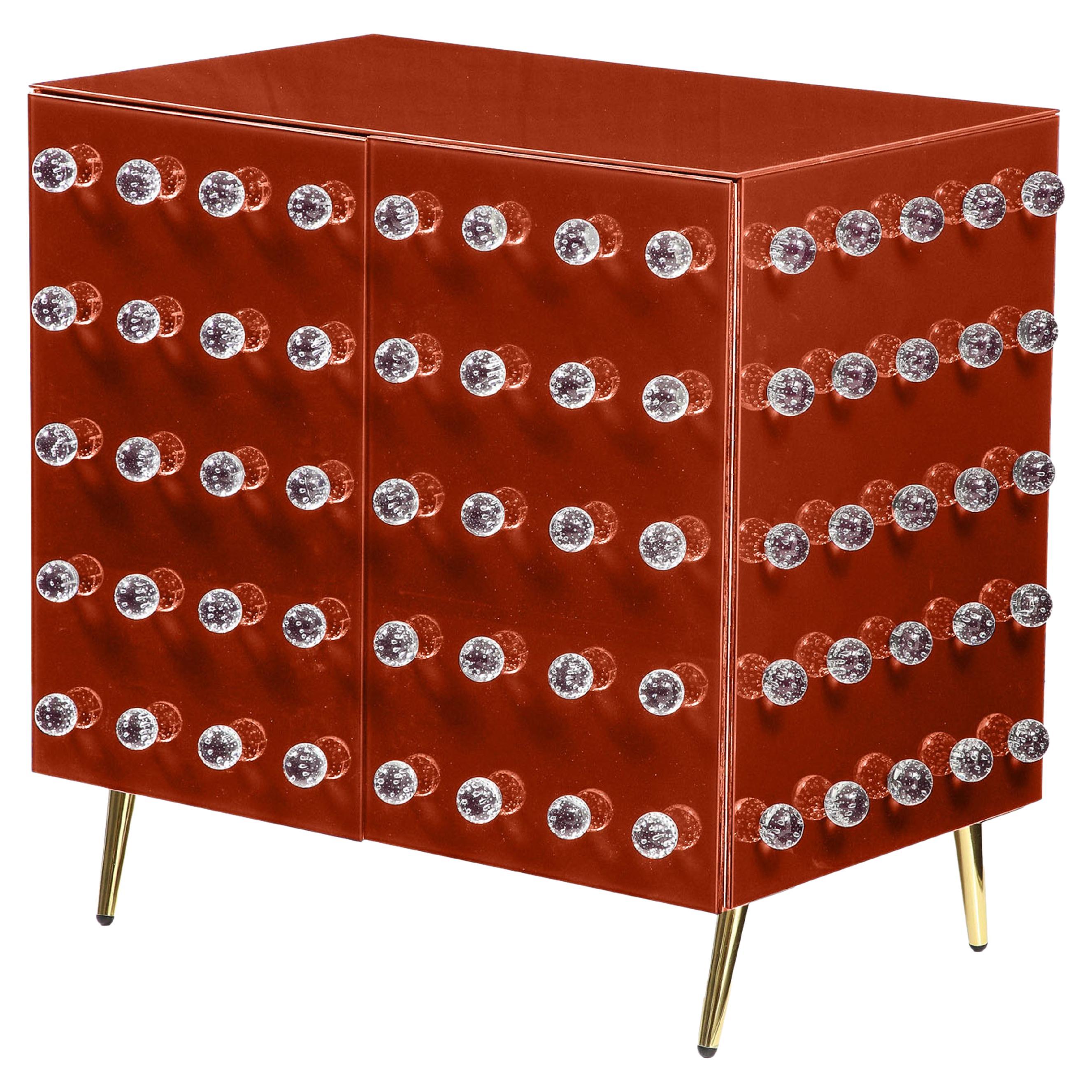 Italian Orange Pantry Cabinet in Murano Glass Available