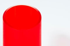 Murano glass table lamp in vibrant orange signed Cenedese 1970s Italy