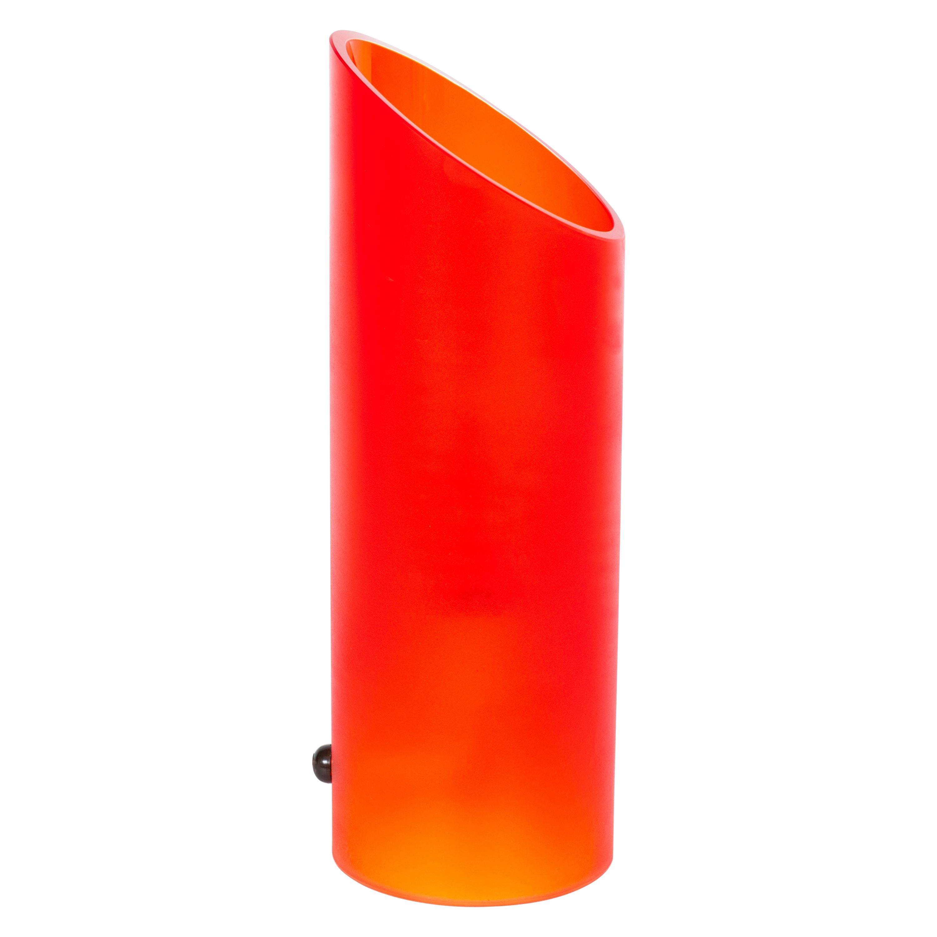 Italian Orange Table Lamp in Blown Murano Glass Signed Cenedese, 1970s