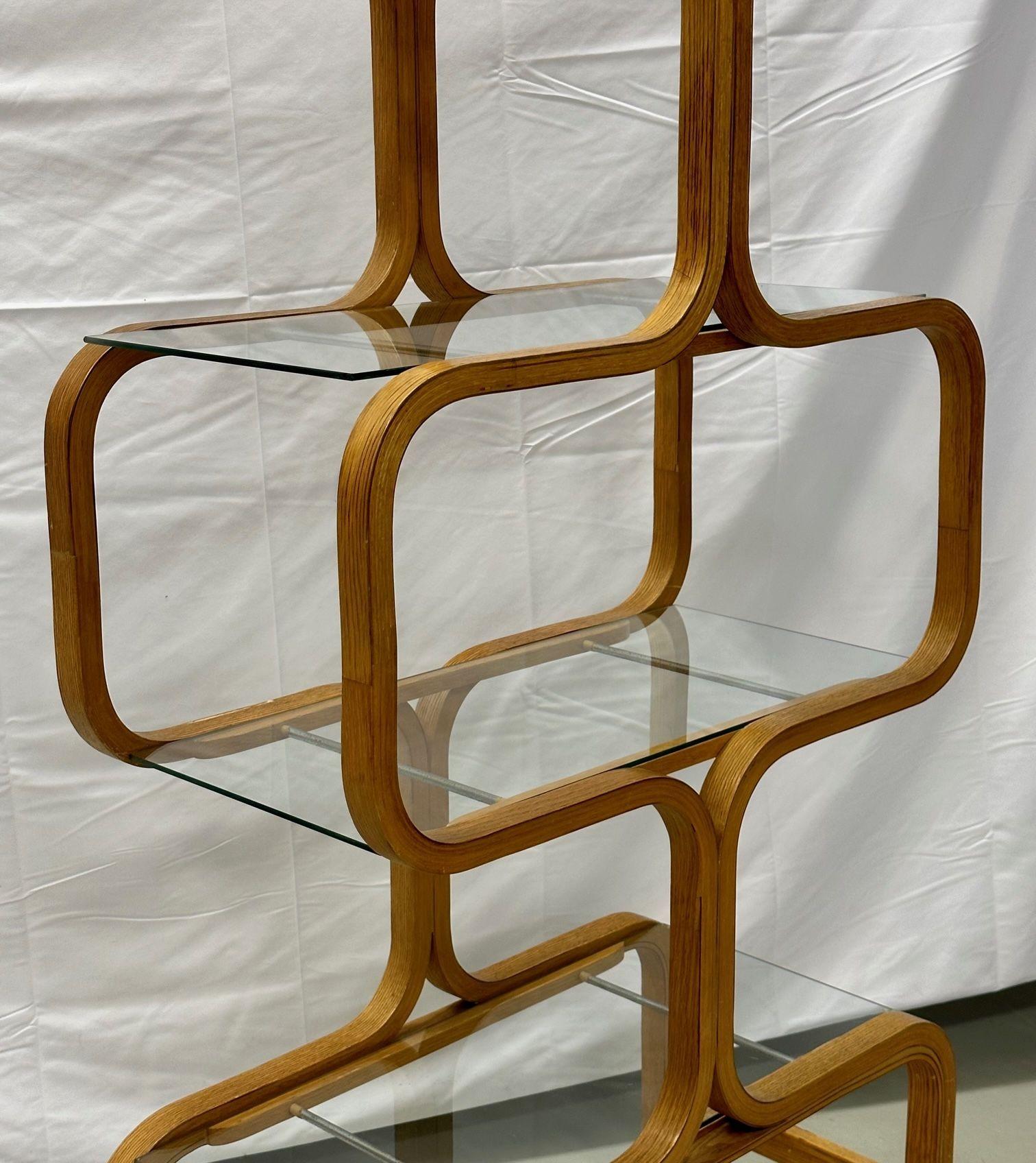 Italian Organic Form Mid-Century Modern Bentwood Bookshelf / Etagere by Plycraft In Good Condition In Stamford, CT