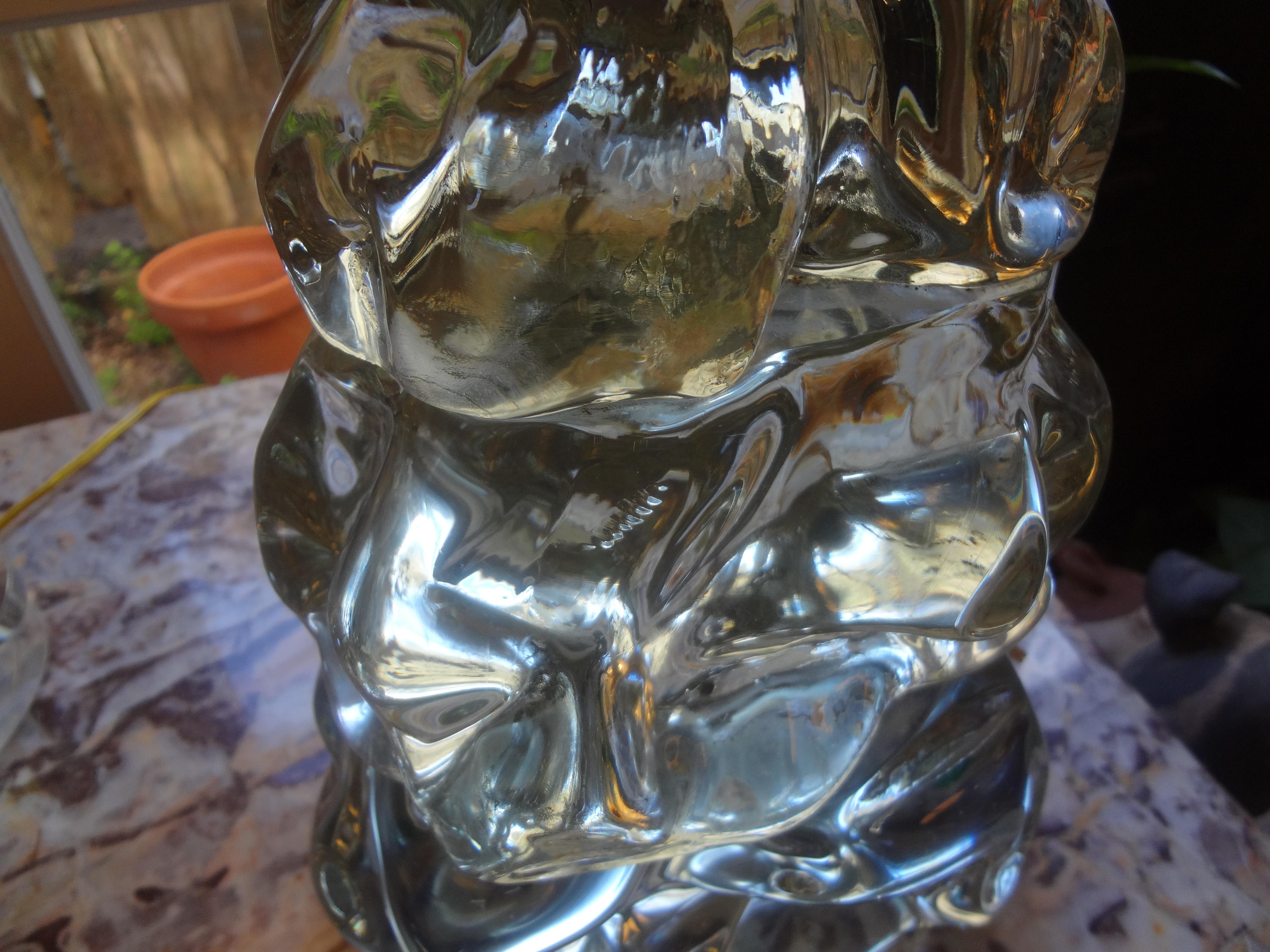 Italian Organic Modern Fontana Arte Style Glass Table Lamp 6