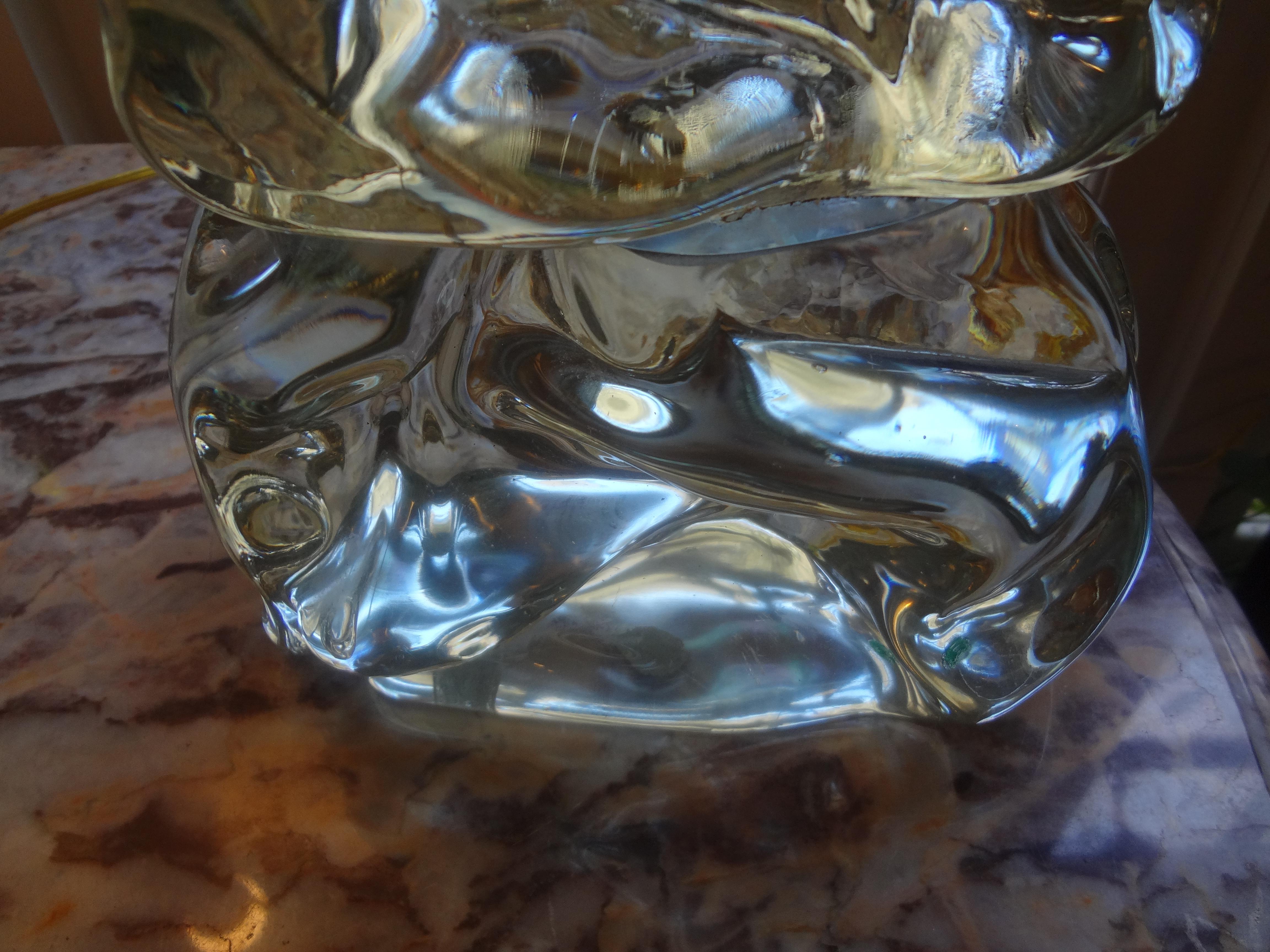 Italian Organic Modern Fontana Arte Style Glass Table Lamp 1