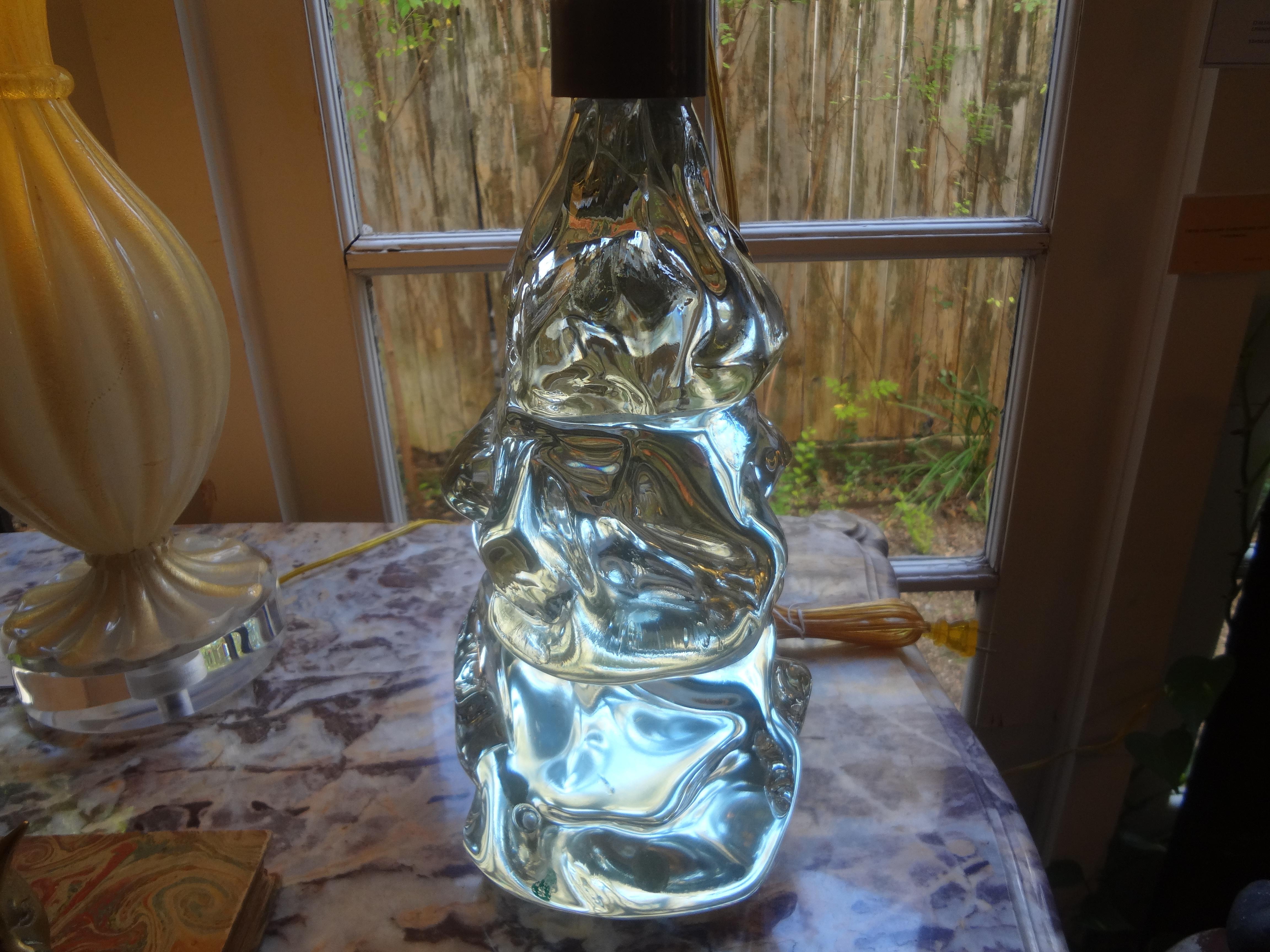 Italian Organic Modern Fontana Arte Style Glass Table Lamp 2