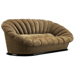 Italian Organic Sofa in Khaki Green Velvet