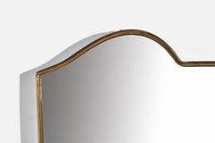 Italian, Organic Wall Mirror, Brass, Mirror Glass, Italy, 1940s
