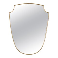 Italian, Organic Wall Mirror, Brass, Mirror Glass, Italy, 1940s Italian, Organic Wall Mirror, Brass, Mirror Glass, Italy, 1940s